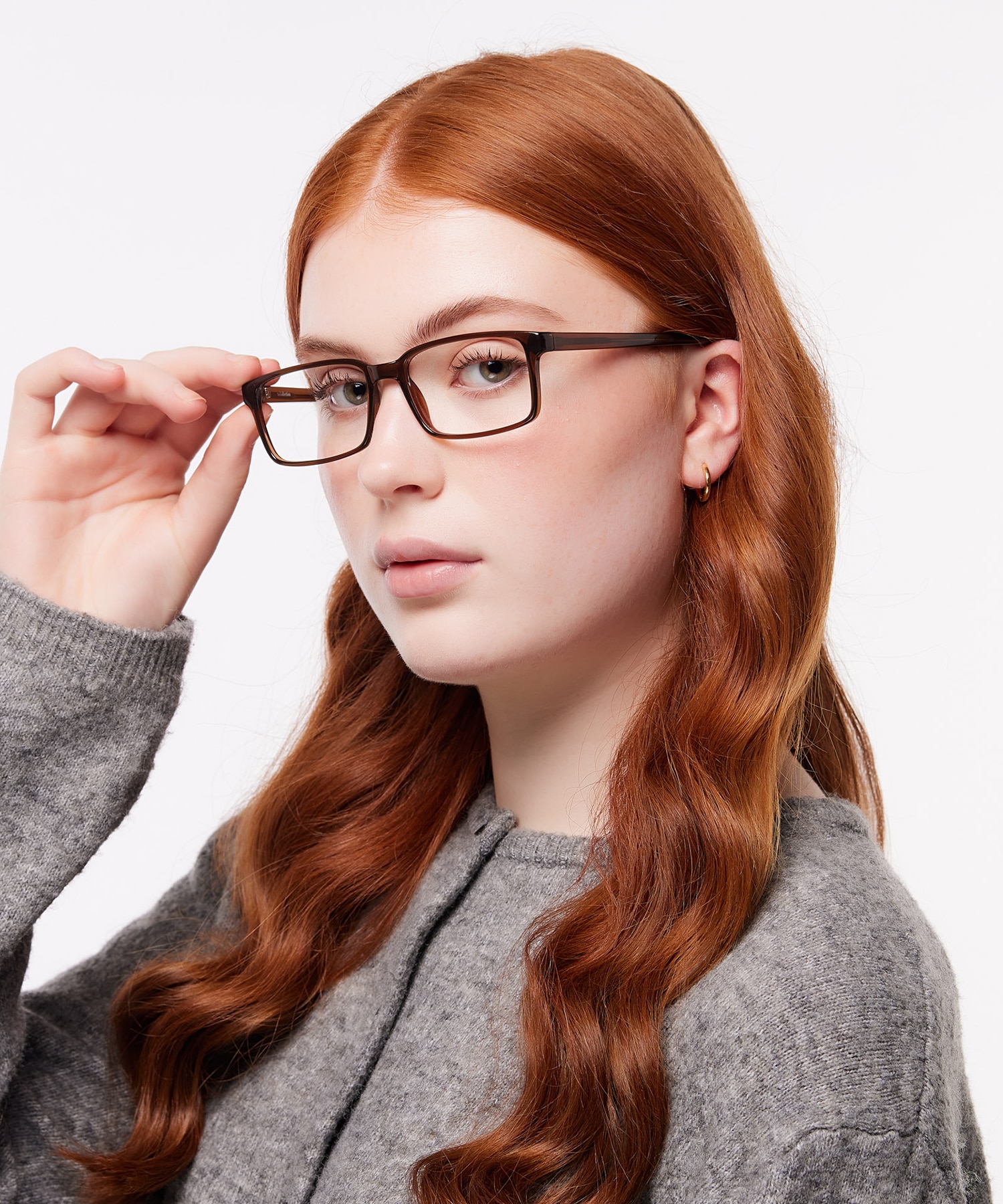 Kabir Crystal Brown PlasticEyeglass Frames for Women for Glasses Direct