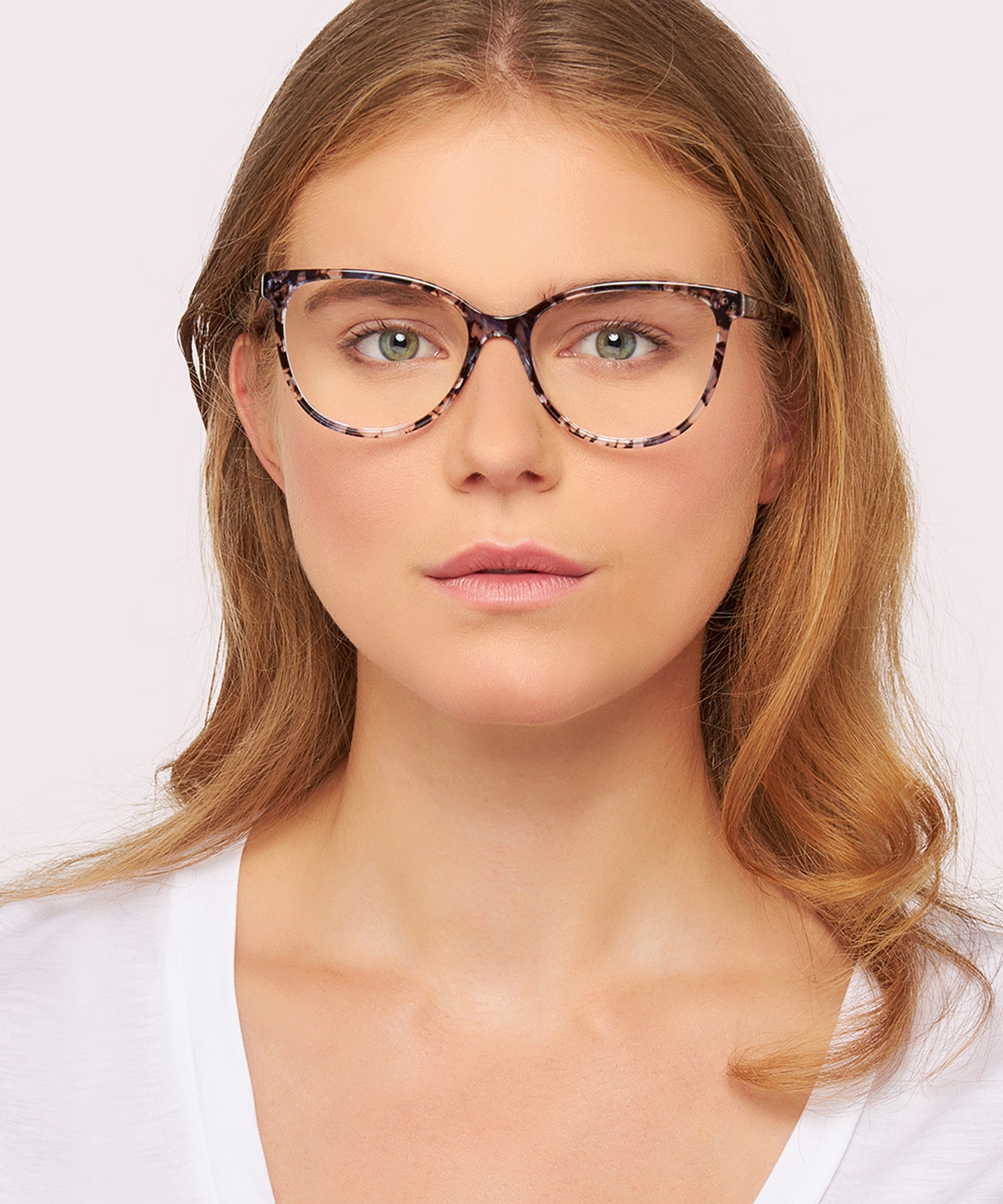 Darcey Crystal & Flowers Mauve AcetateEyeglass Frames for Women for Glasses Direct