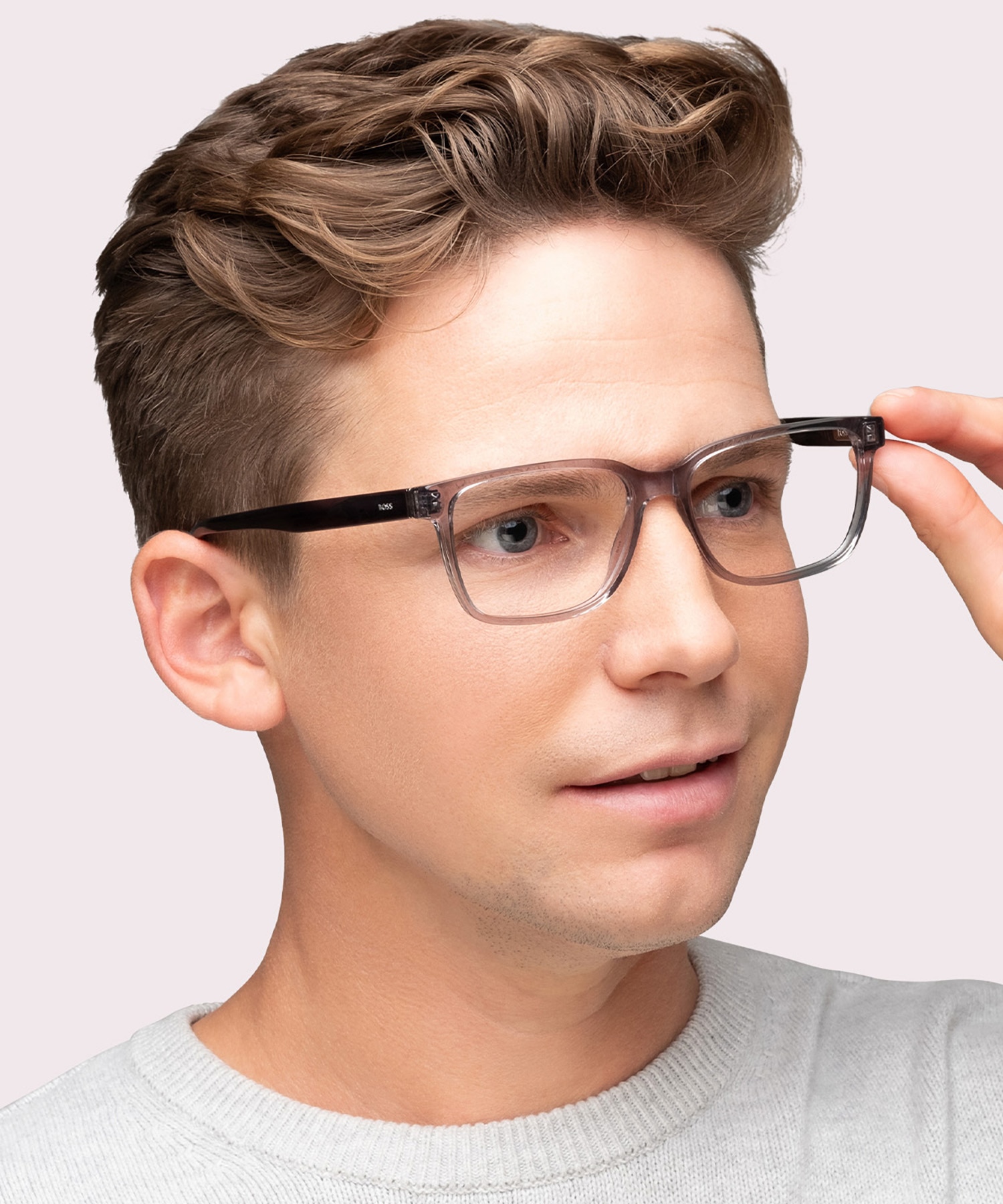 BOSS 1517 Horn Grey AcetateEyeglass Frames for Men for Glasses Direct