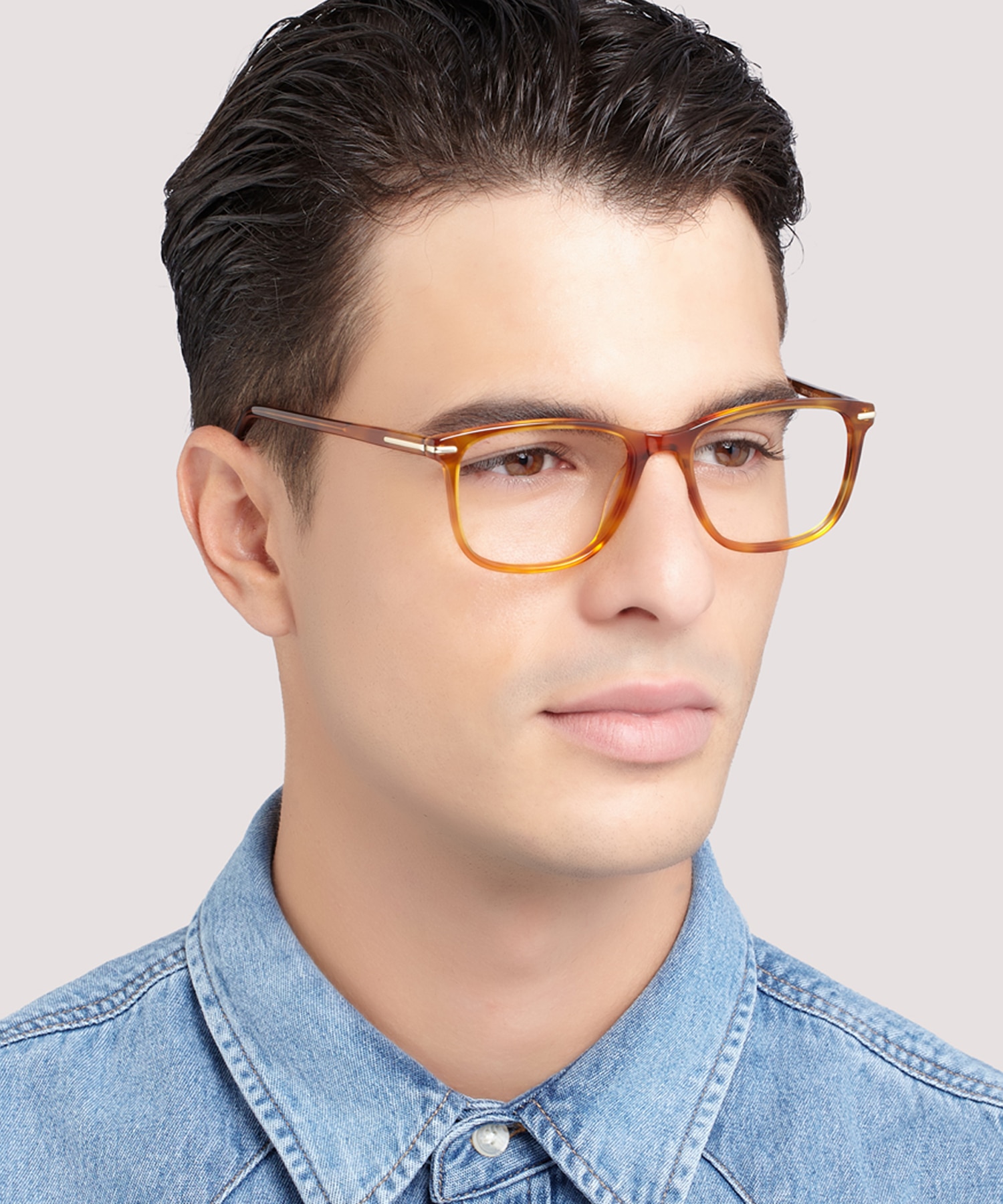 Clapham Shiny Honey Havana AcetateEyeglass Frames for Men for Glasses Direct