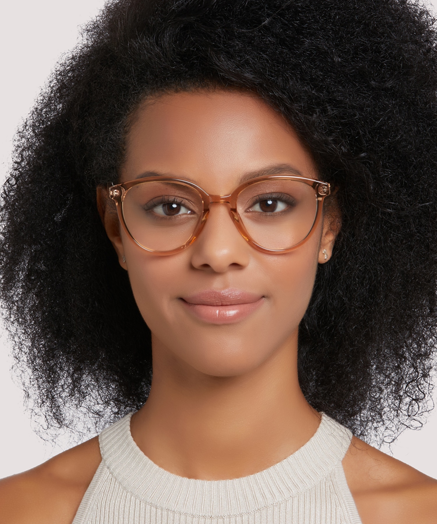 Claire Crystal Beige PlasticEyeglass Frames for Women for Glasses Direct