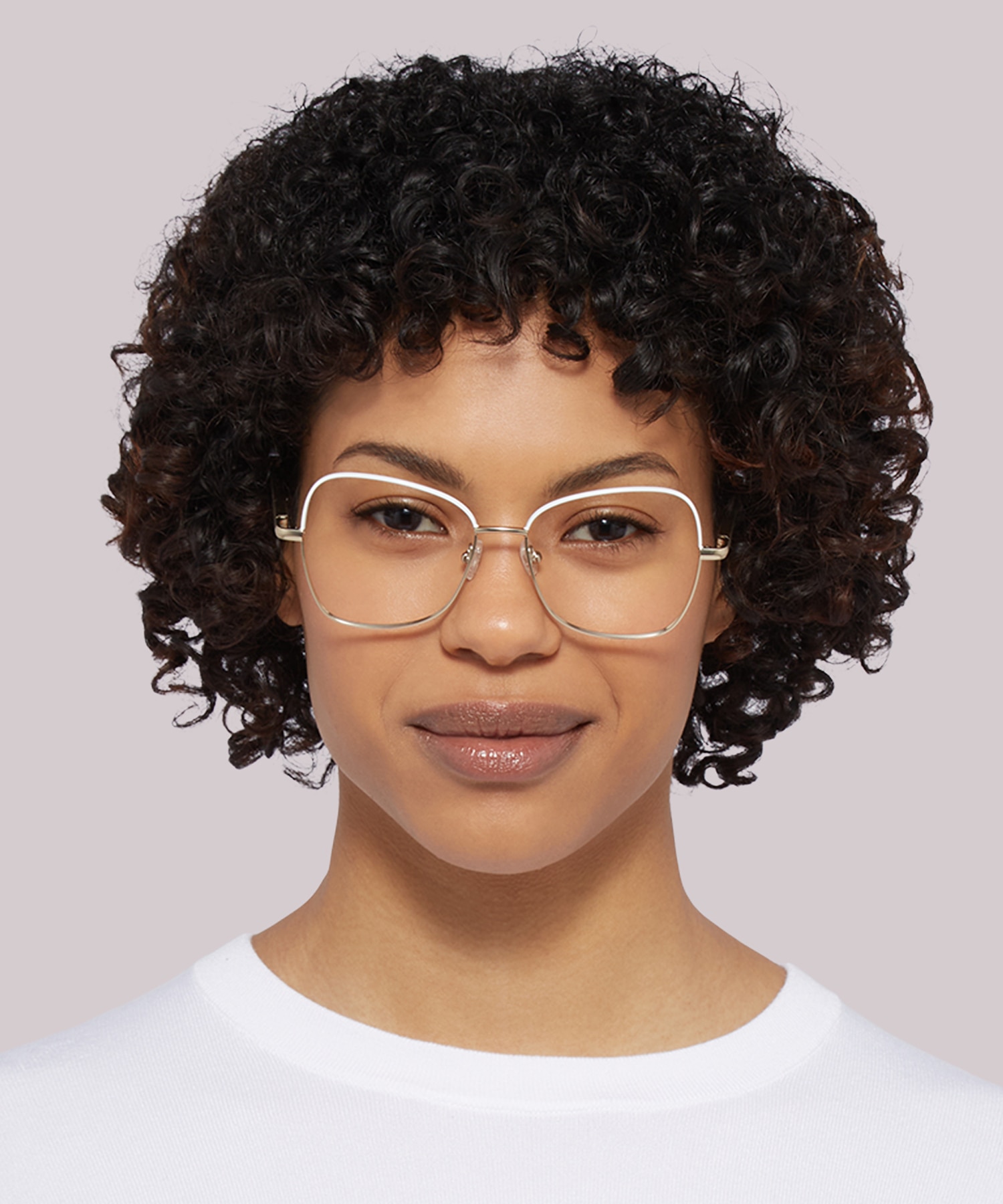 Geri Matte Gold & White MetalEyeglass Frames for Women for Glasses Direct