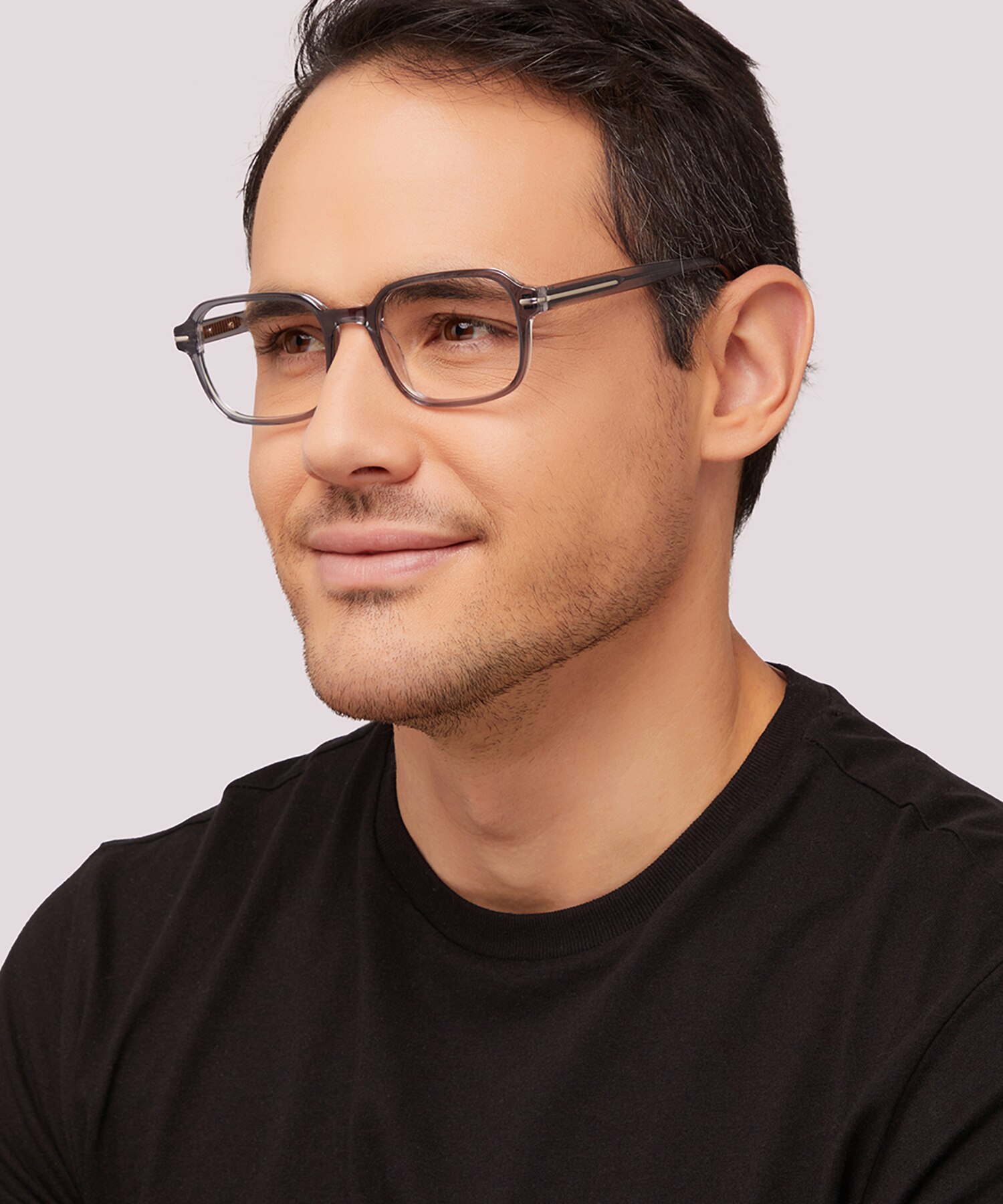 Dollis Shiny Grey Crystal AcetateEyeglass Frames for Men for Glasses Direct