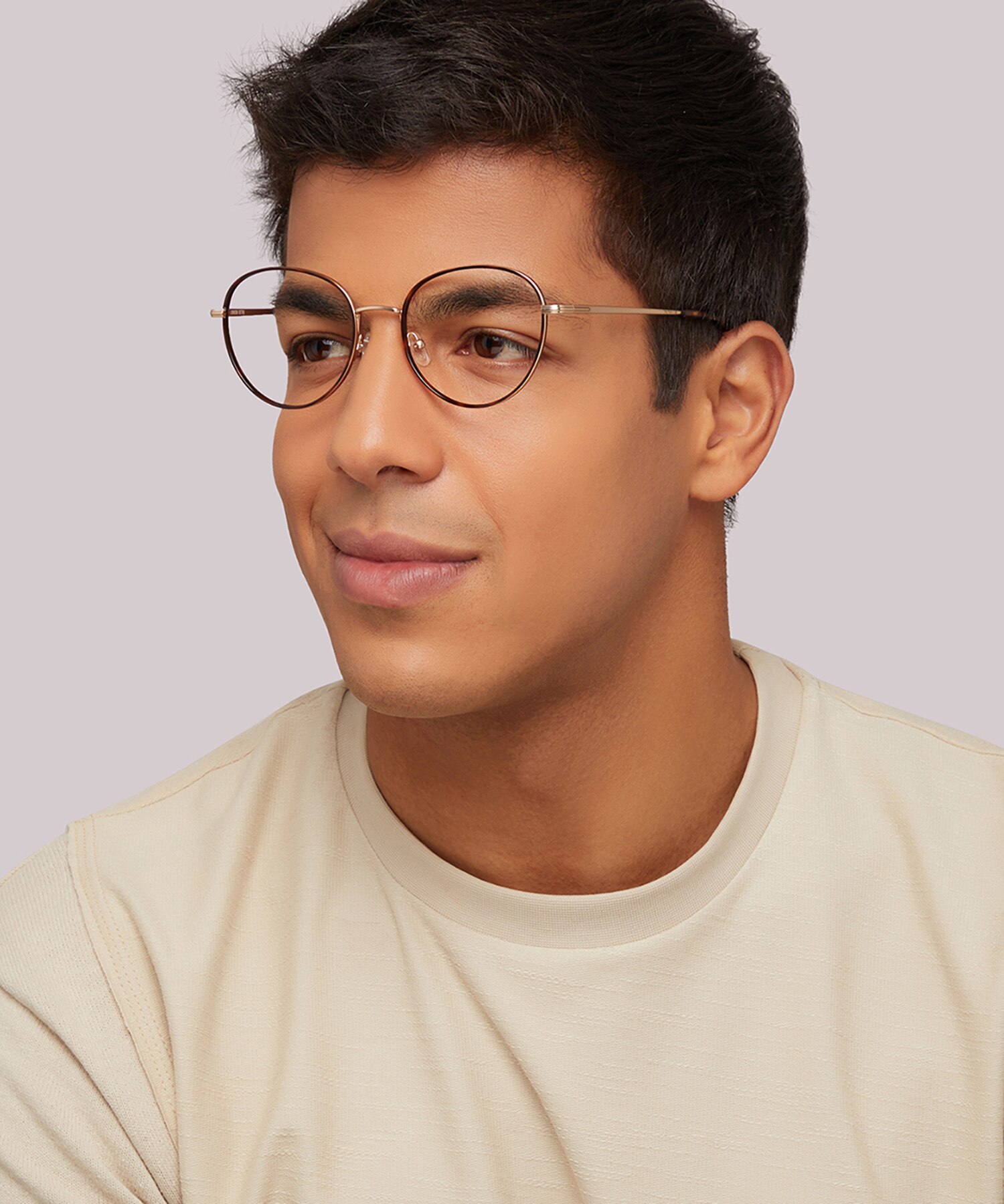 Debden Matte Gold & Honey MetalEyeglass Frames for Men for Glasses Direct