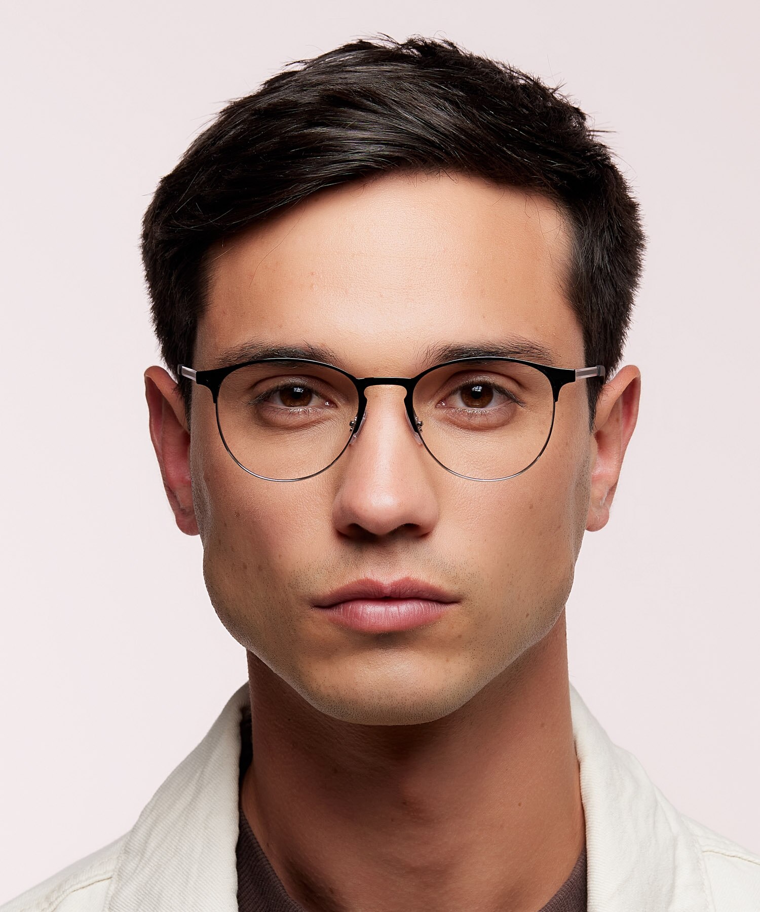 RB6375 Black On Silver MetalEyeglass Frames for Men for Glasses Direct