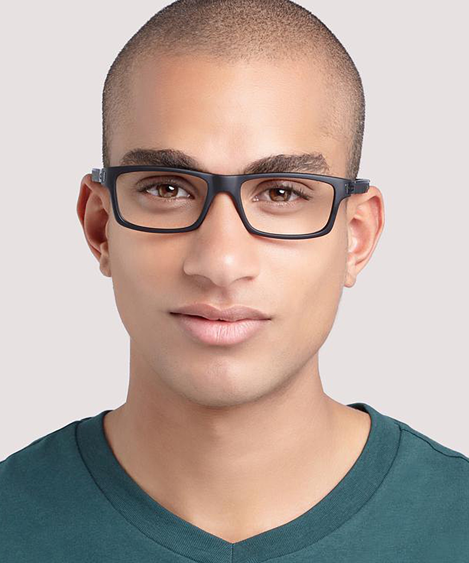 Currency™ Satin Black PlasticEyeglass Frames for Men for Glasses Direct