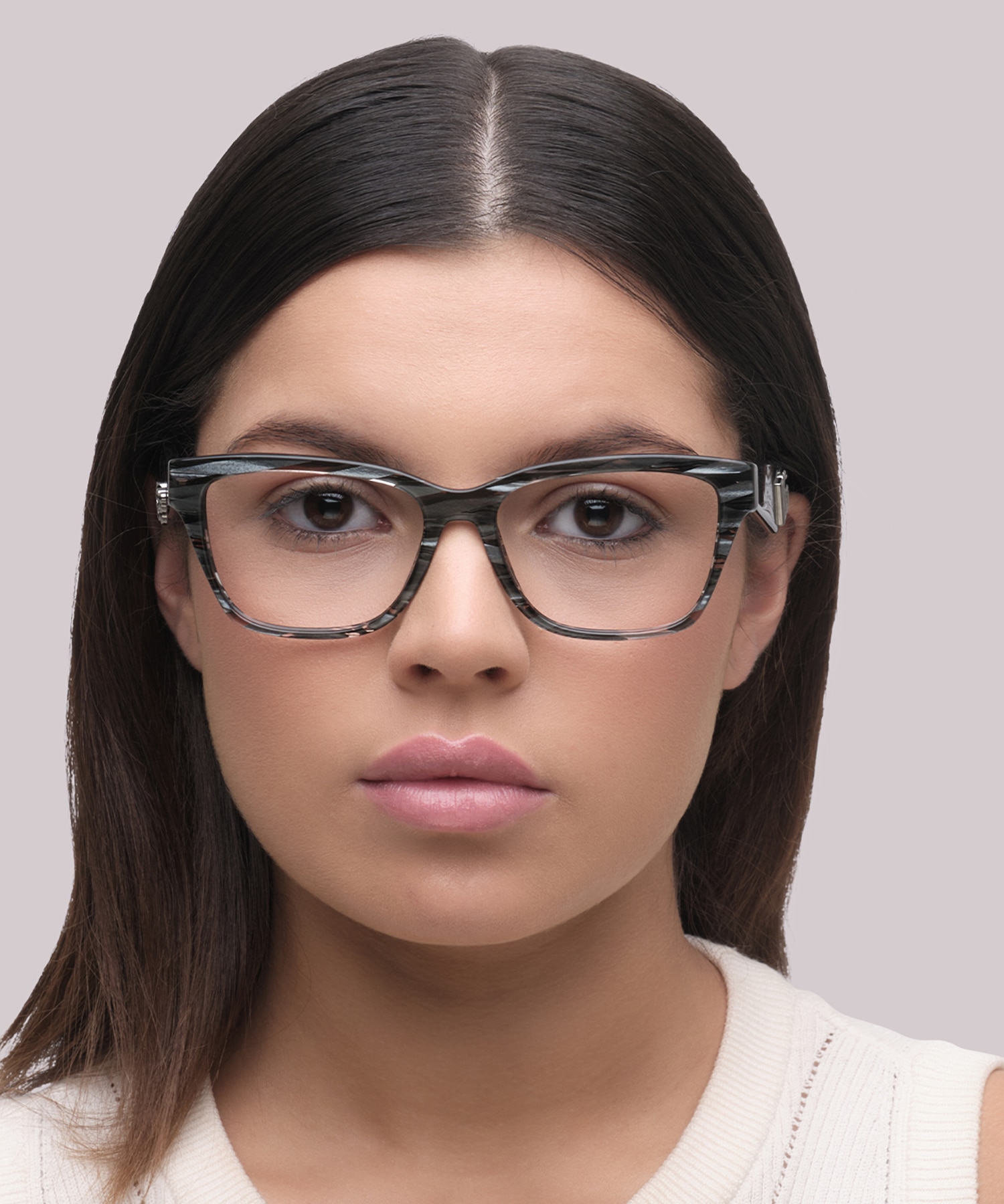 DG3370 Striped Black AcetateEyeglass Frames for Women for Glasses Direct