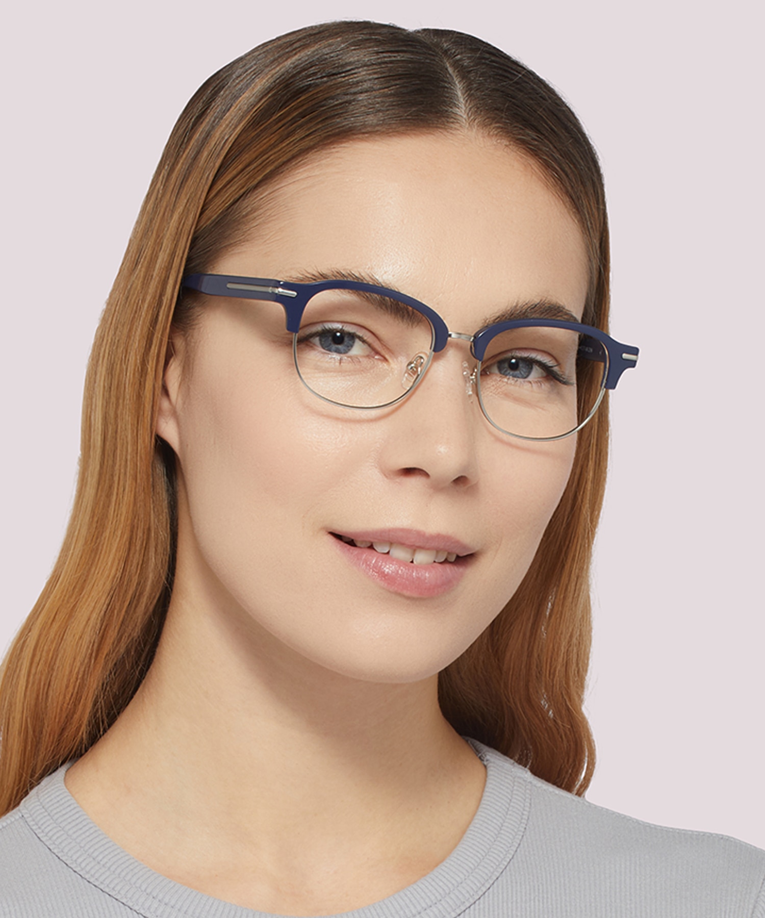Grange Solid Navy Blue MetalSunglass Frames for Women for Glasses Direct