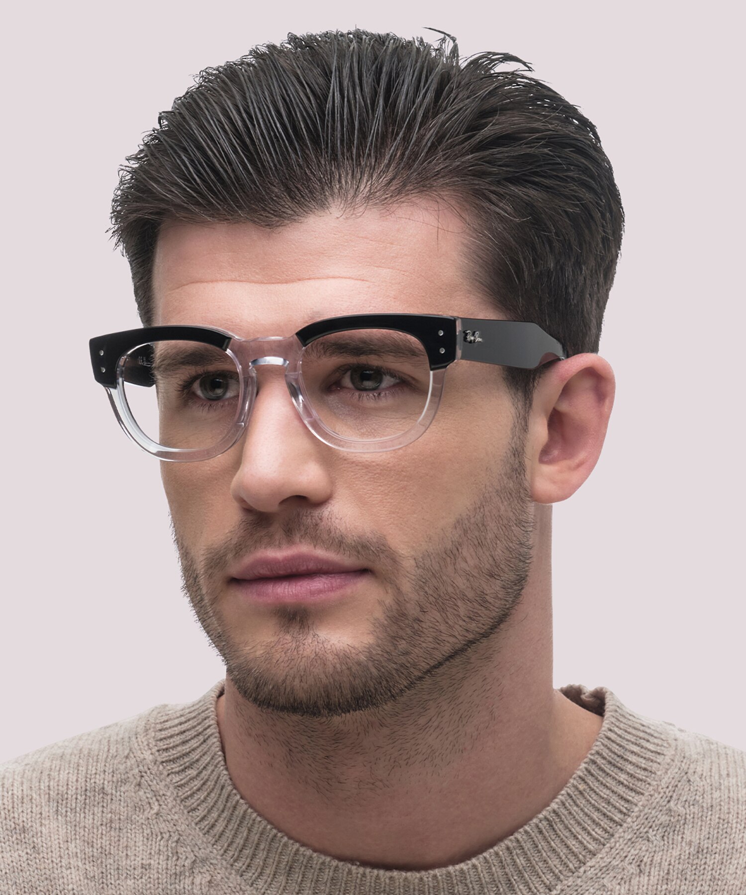 RB0298V Black On Transparent AcetateEyeglass Frames for Men for Glasses Direct