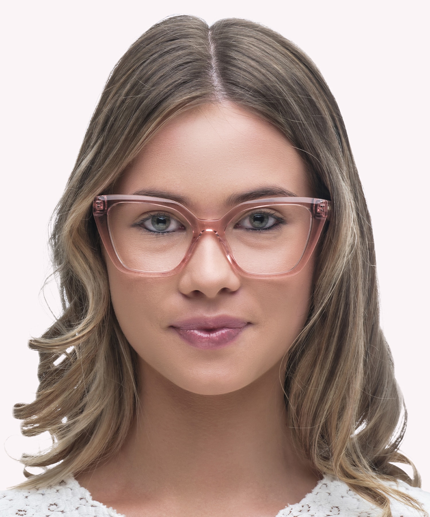 Helen Crystal Peach AcetateEyeglass Frames for Women for Glasses Direct