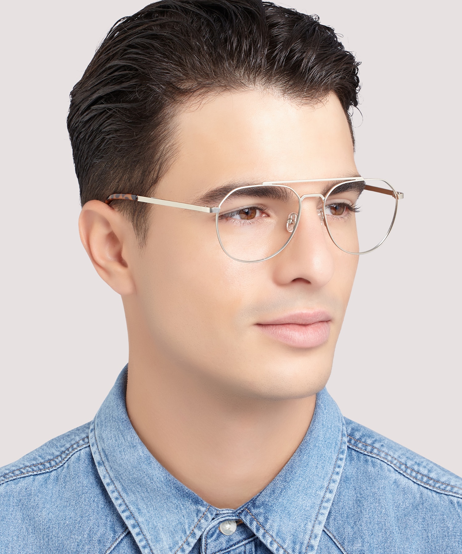 Colby Matte Gold MetalEyeglass Frames for Men for Glasses Direct