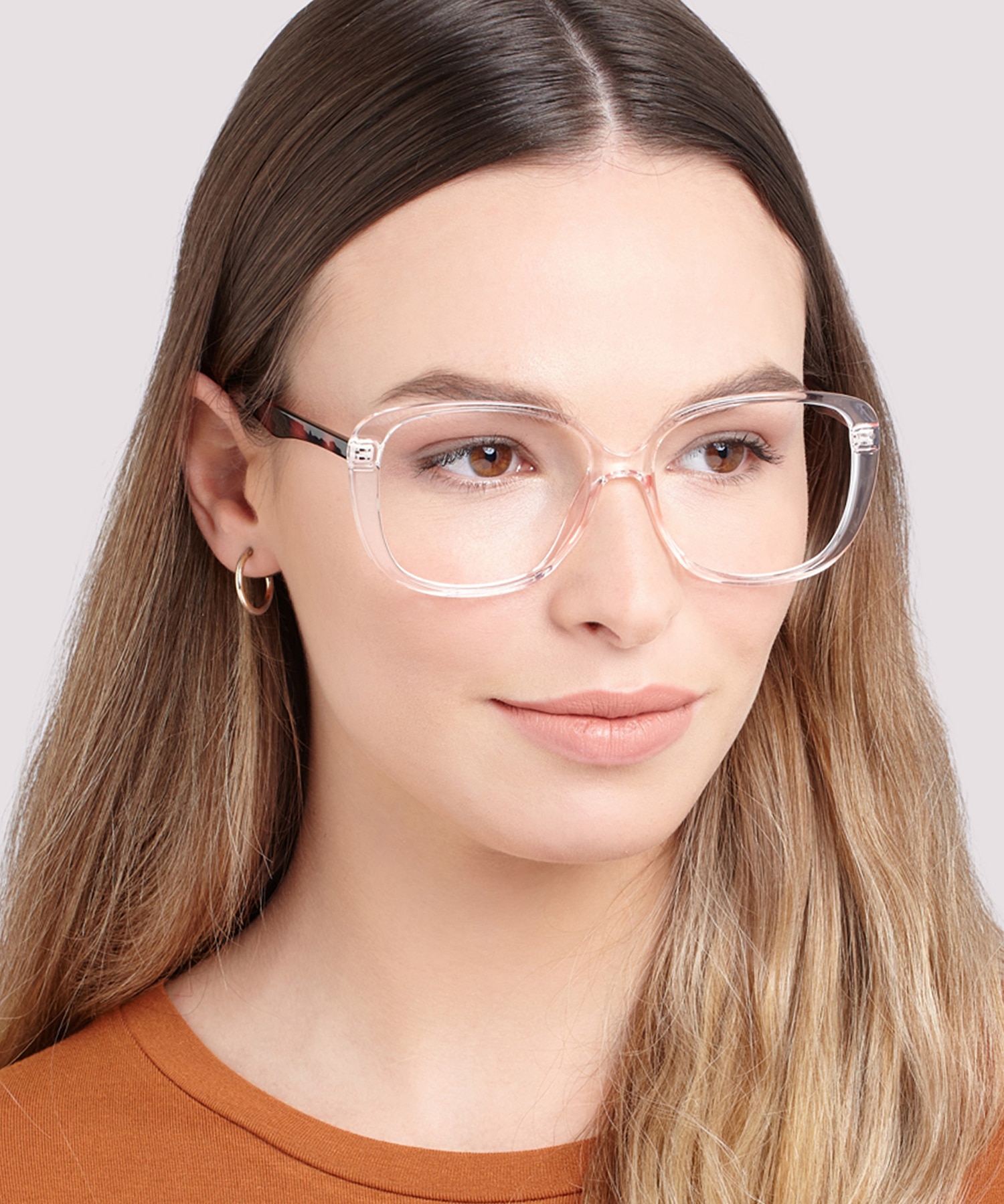 Becca Shiny Crystal Nude PlasticEyeglass Frames for Women for Glasses Direct