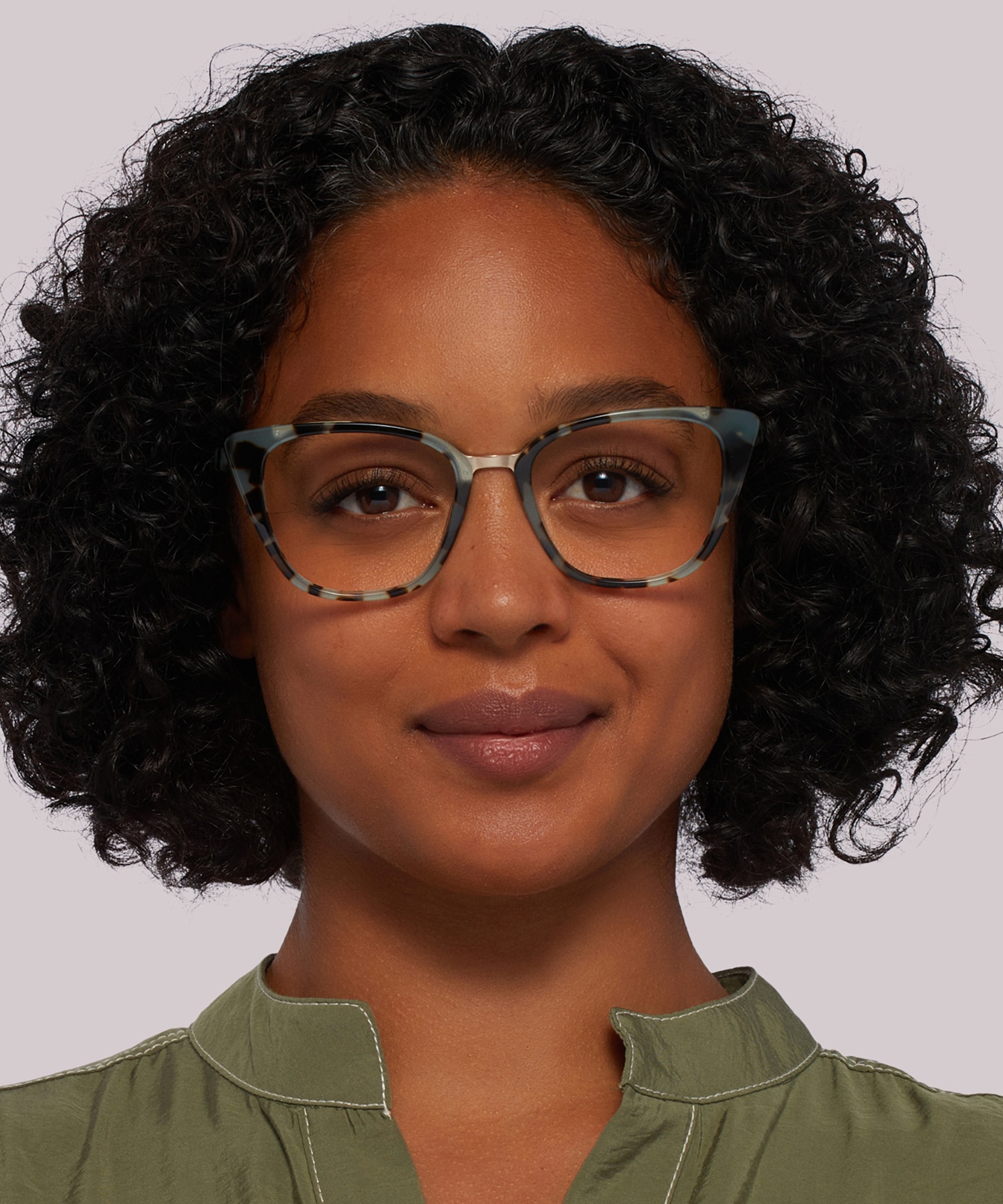 Faith Light Grey & Green AcetateEyeglass Frames for Women for Glasses Direct