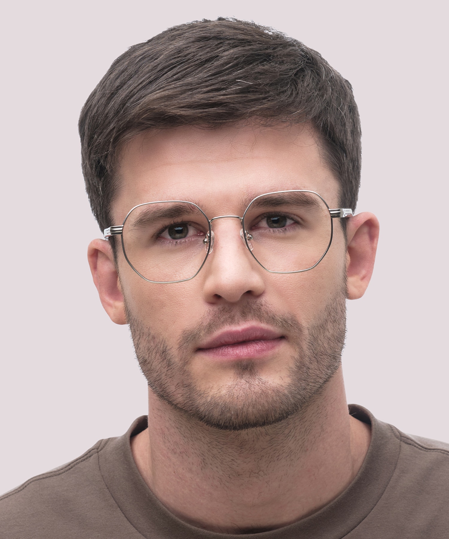 Hainault Matte Silver MetalEyeglass Frames for Men for Glasses Direct