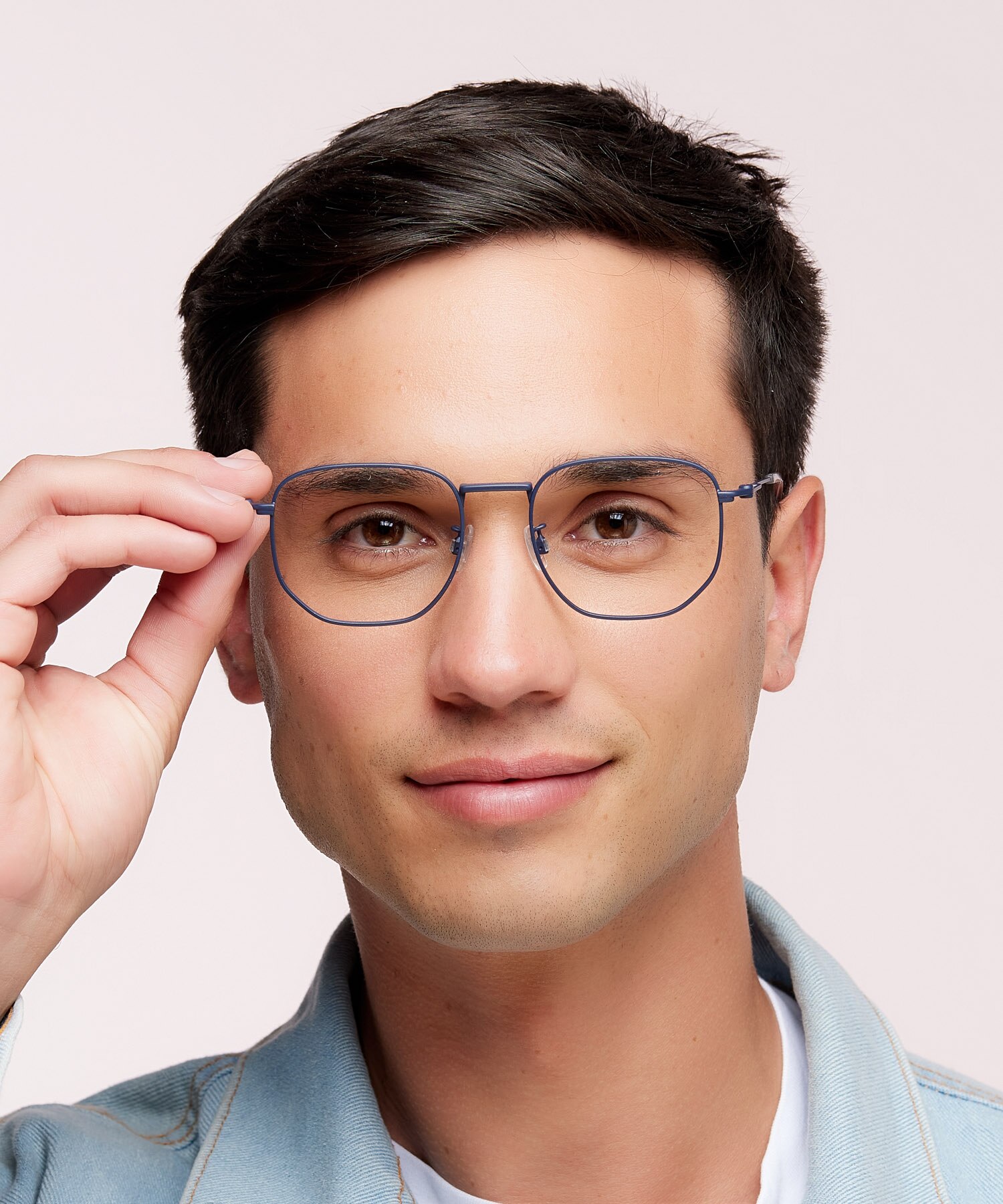 TJ 0076 Blue MetalEyeglass Frames for Men for Glasses Direct