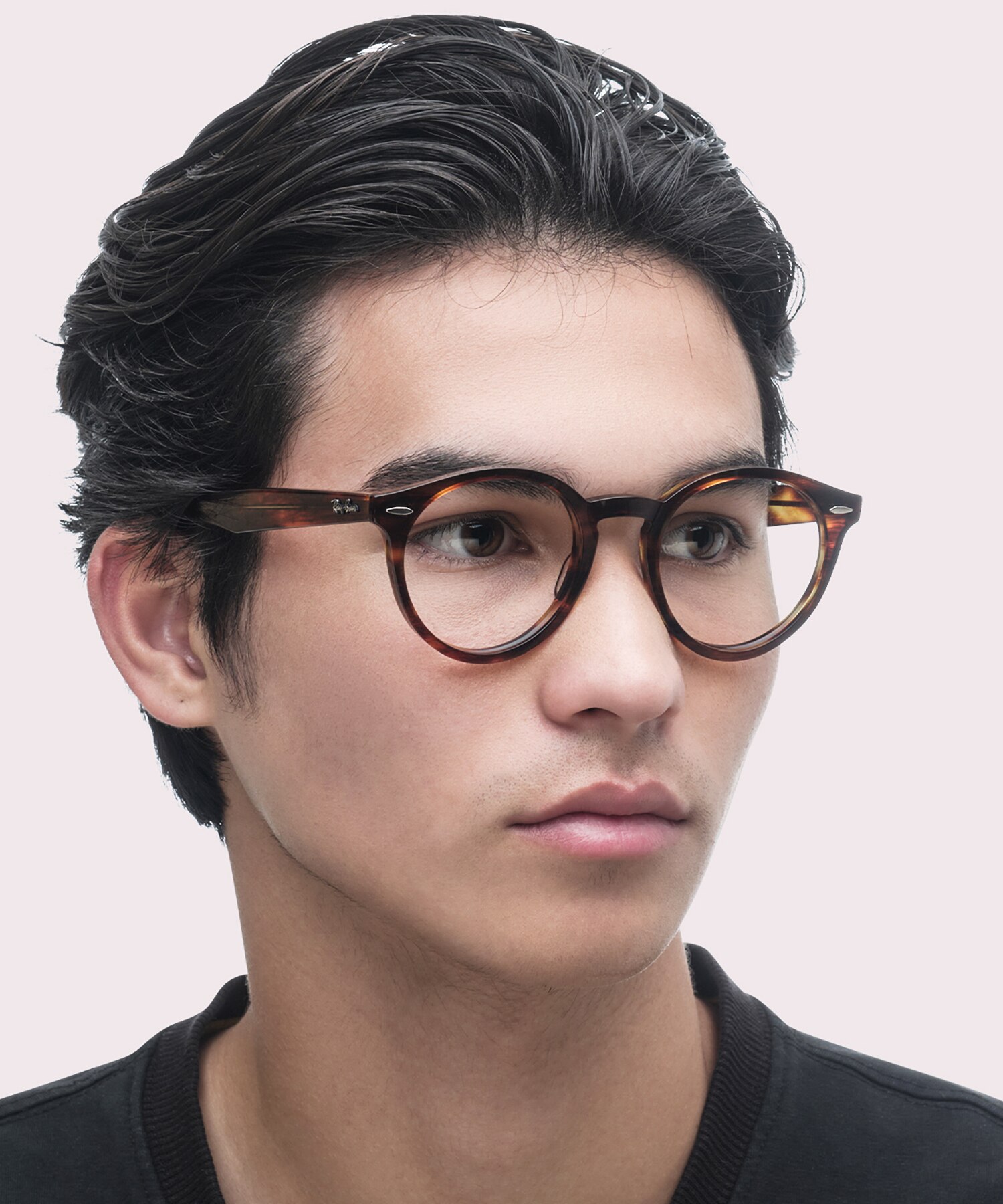 RB7680V Striped Havana AcetateEyeglass Frames for Men for Glasses Direct