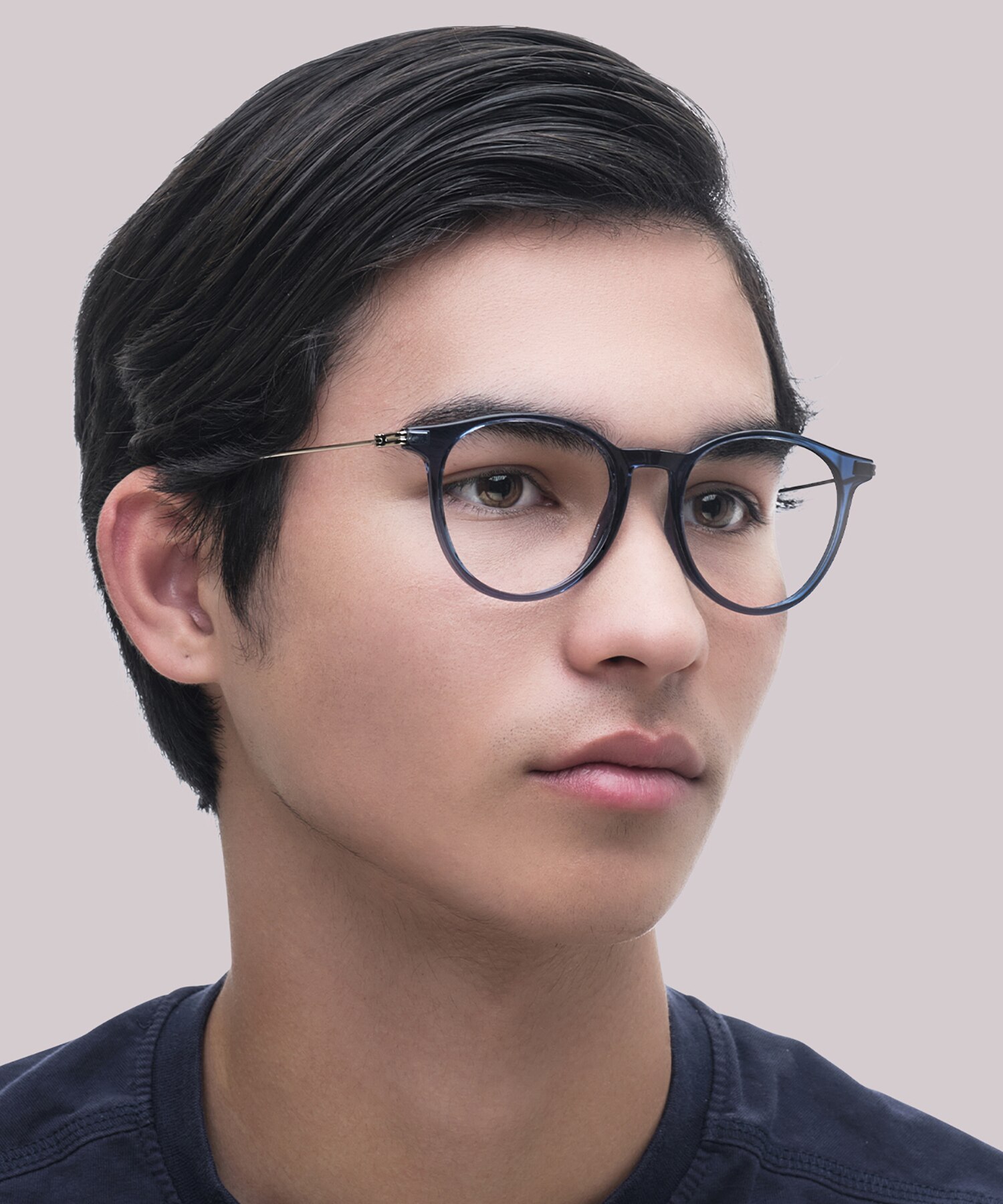 TJ 0078 Blue Silver PlasticEyeglass Frames for Men for Glasses Direct