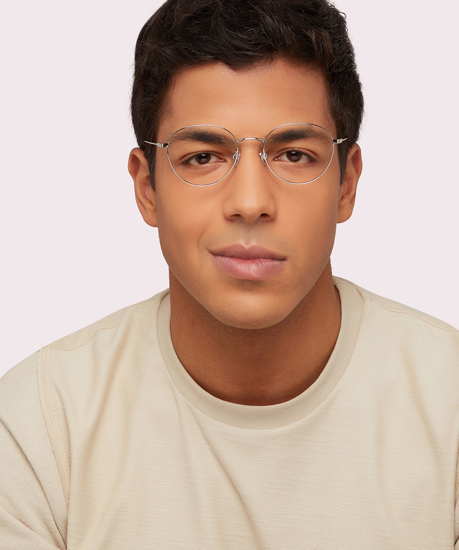 PH1208 Shiny Silver MetalEyeglass Frames for Men for Glasses Direct