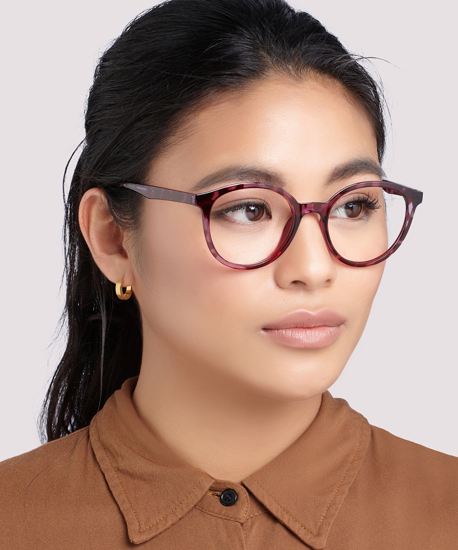 Bevis Shiny Red & Purple PlasticEyeglass Frames for Women for Glasses Direct