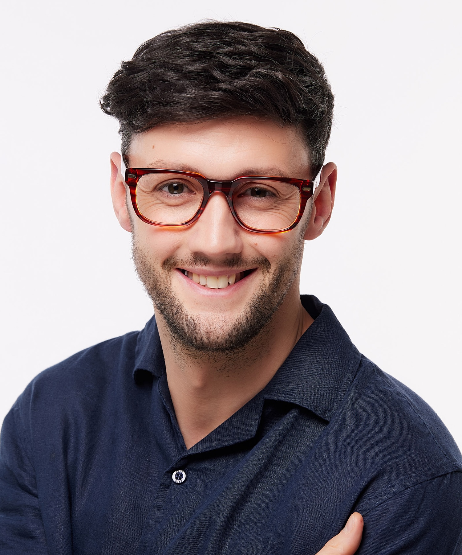Kaiden Horn Brown Orange AcetateEyeglass Frames for Men for Glasses Direct