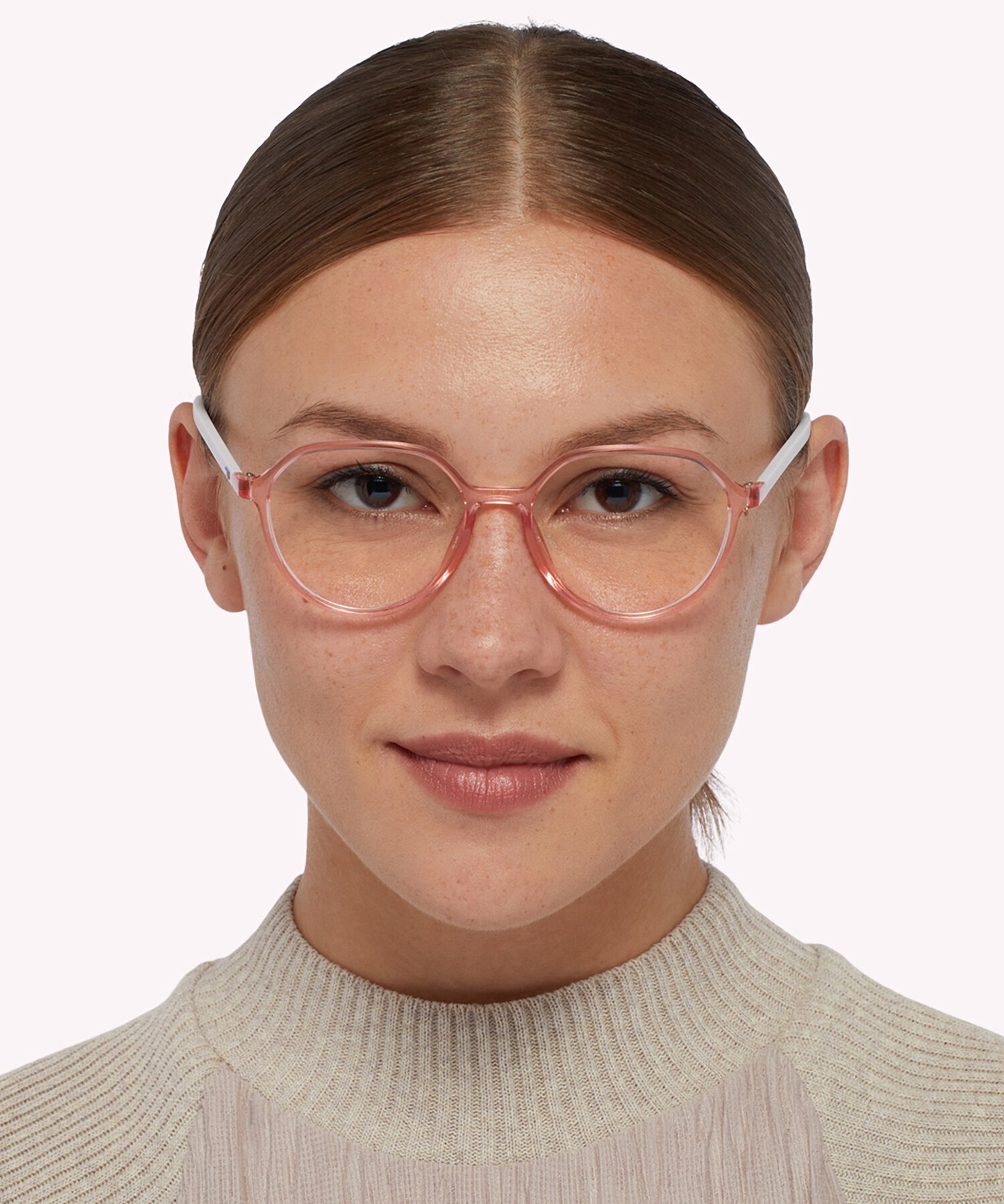 TJ 0011 Pink White PlasticEyeglass Frames for Women for Glasses Direct