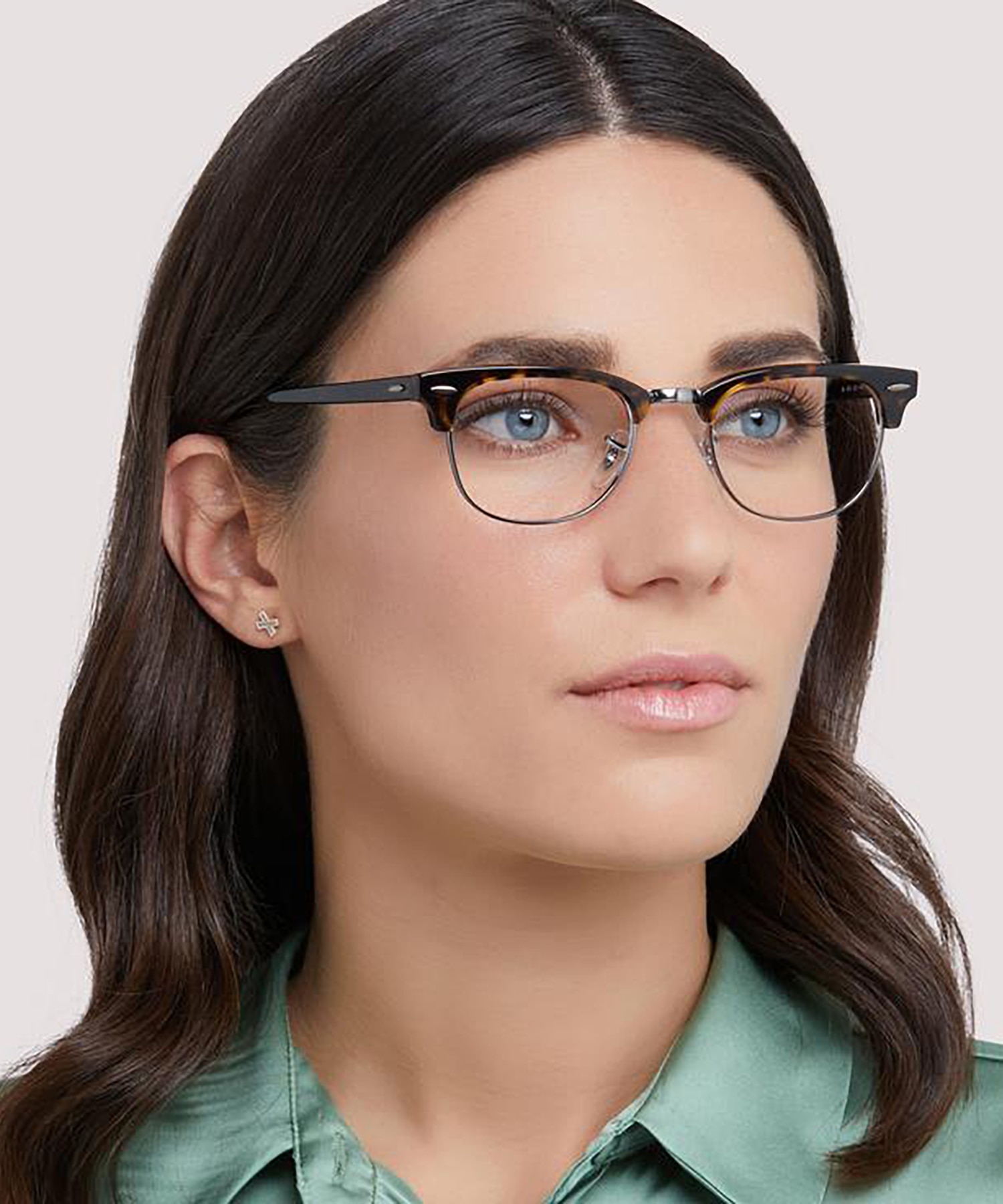 Clubmaster Optics Dark Havana AcetateEyeglass Frames for Women for Glasses Direct