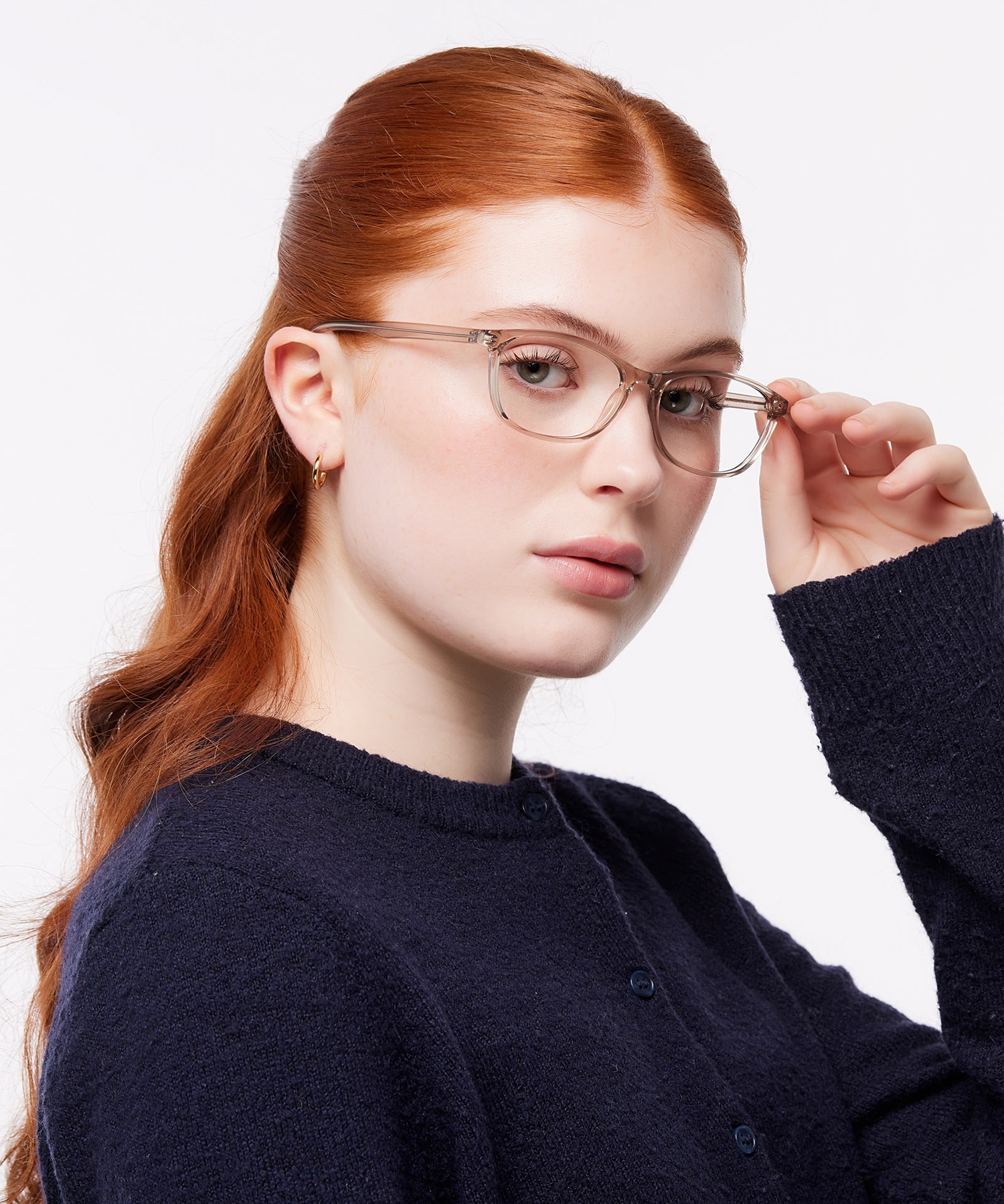 Kelby Crystal Grey PlasticEyeglass Frames for Women for Glasses Direct