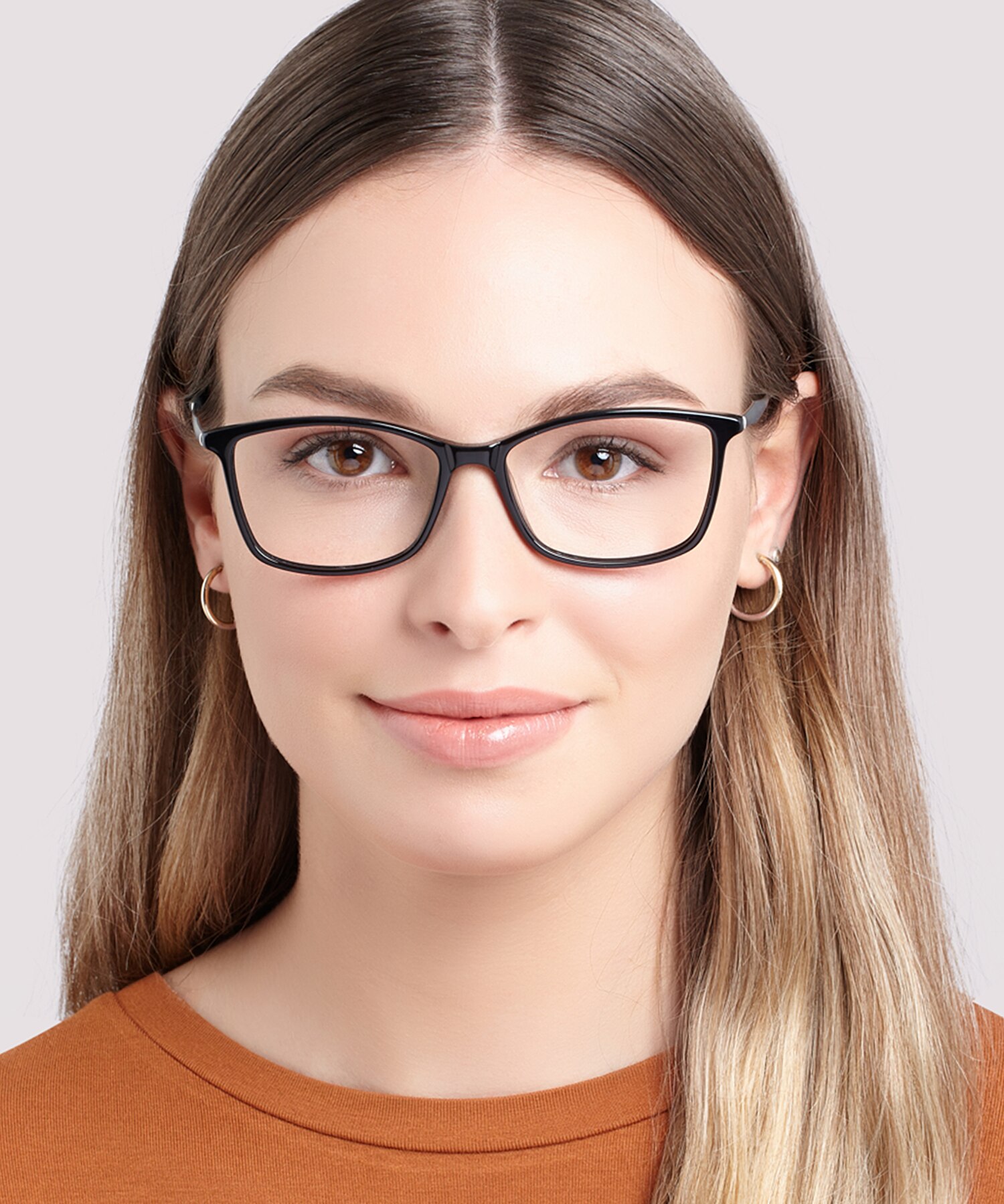 Aviana Shiny Black & Matte Silver AcetateEyeglass Frames for Women for Glasses Direct