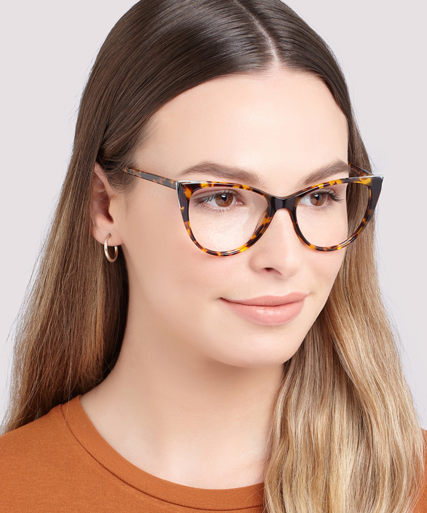 Arabella Shiny Havana & Silver AcetateEyeglass Frames for Women for Glasses Direct