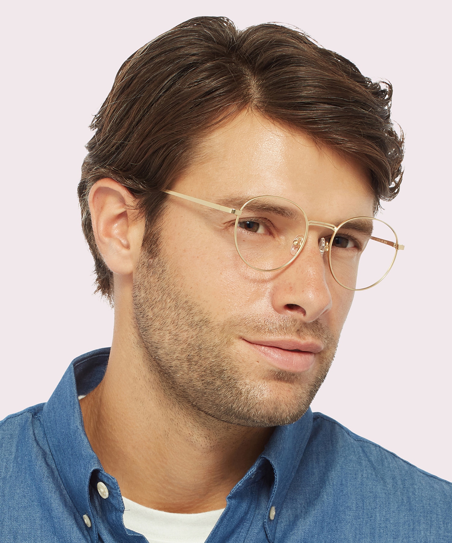 Franky Matte Gold MetalEyeglass Frames for Men for Glasses Direct