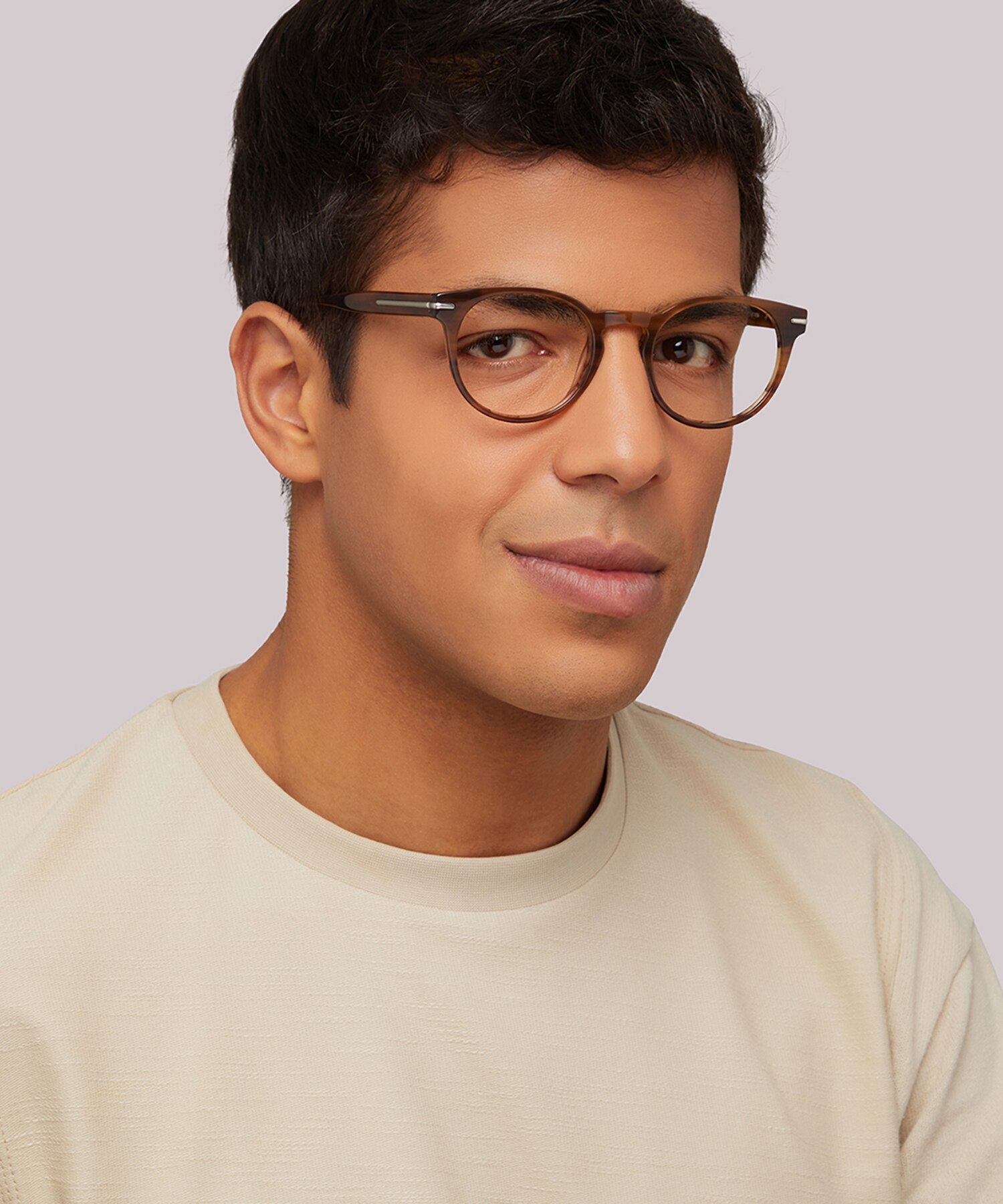 Dalston Shiny Brown Horn AcetateEyeglass Frames for Men for Glasses Direct