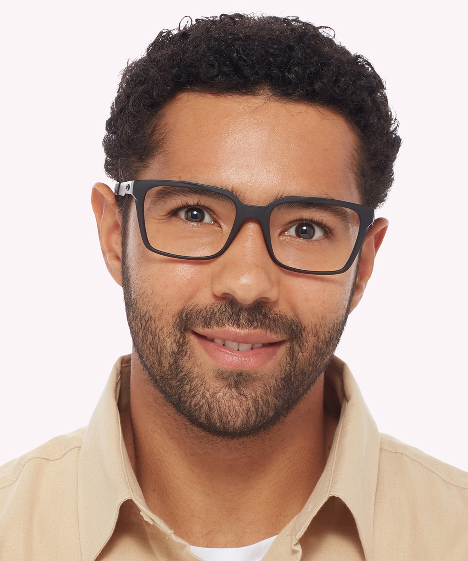 Dehaven Satin Black PlasticEyeglass Frames for Men for Glasses Direct
