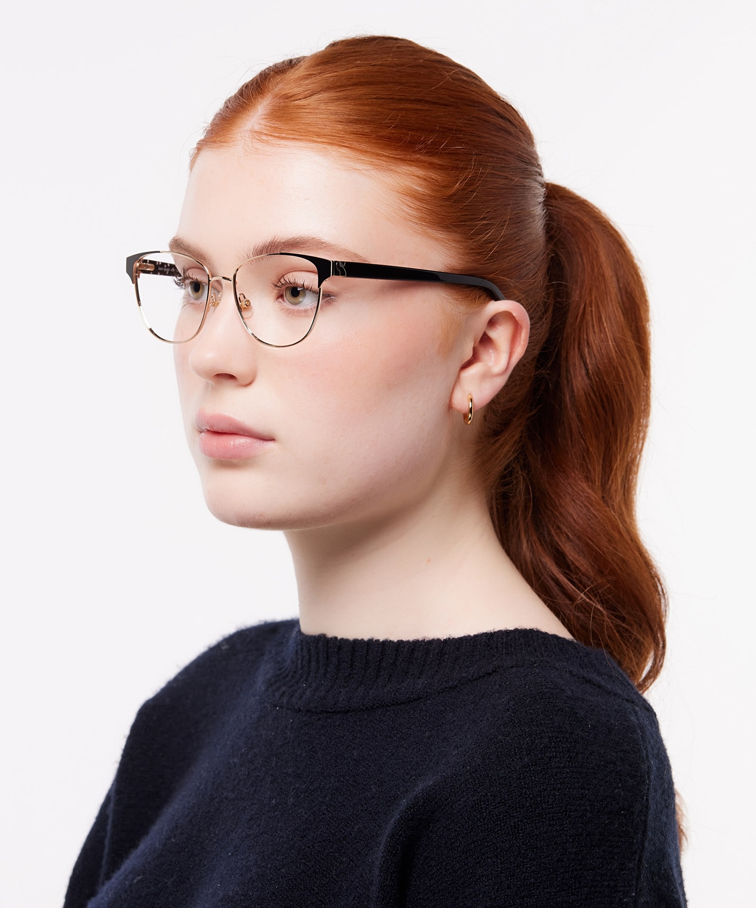 Dove/G Black Gold MetalEyeglass Frames for Women for Glasses Direct