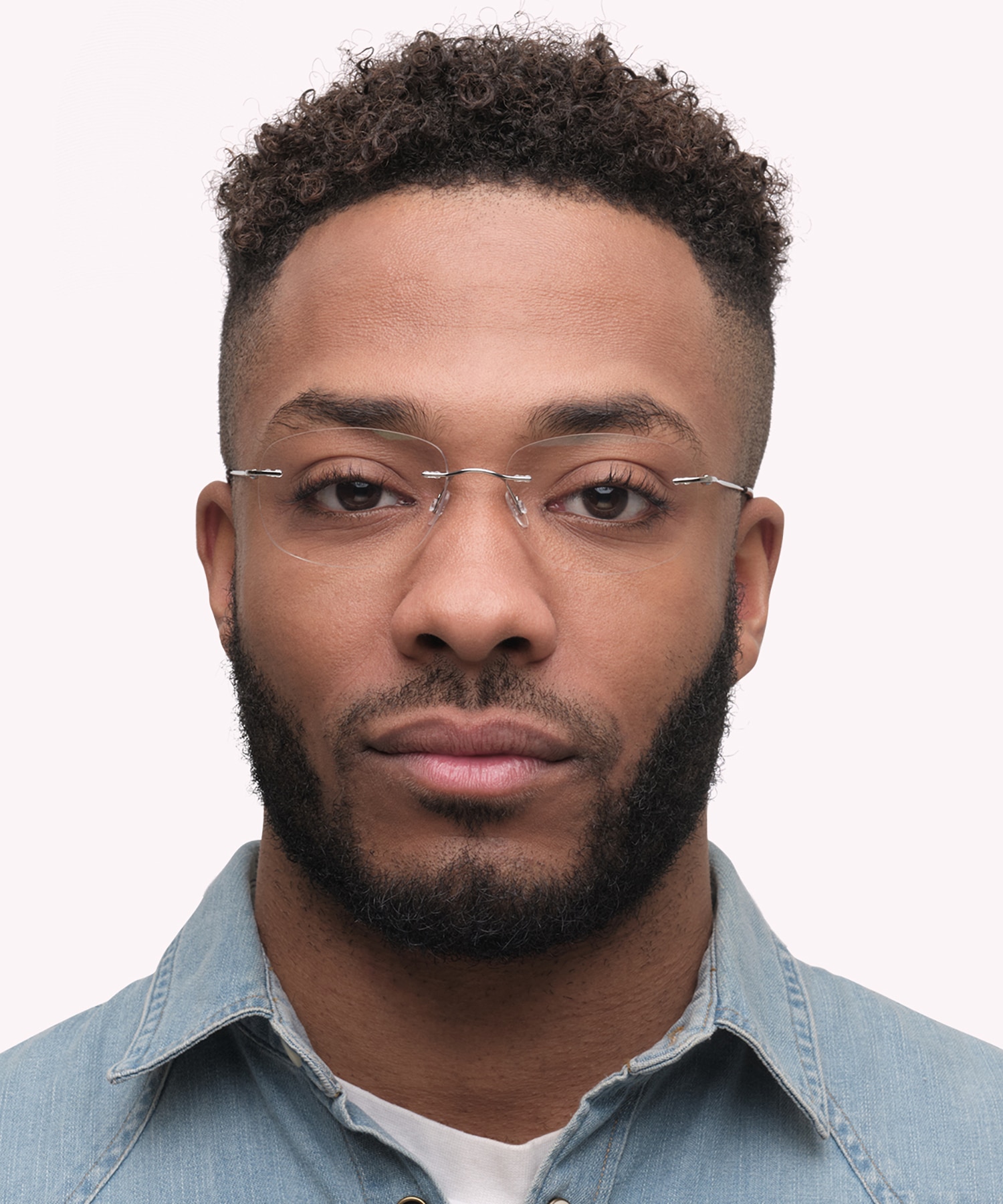 Clover Silver MetalEyeglass Frames for Men for Glasses Direct