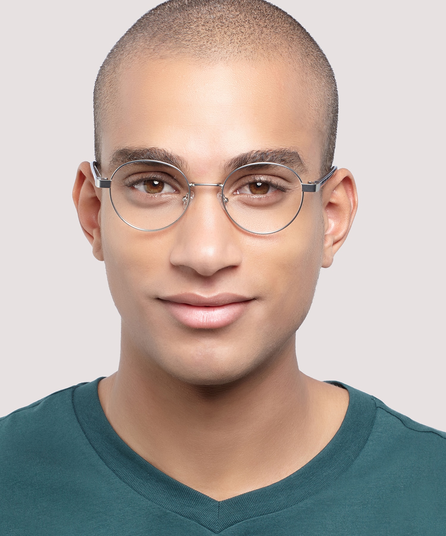 Cody Matte Silver MetalEyeglass Frames for Men for Glasses Direct