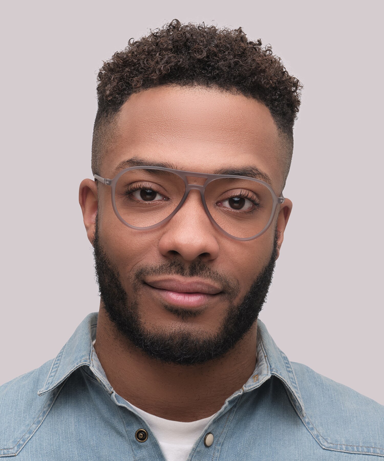 Harquin Matte Crystal Light Grey PlasticEyeglass Frames for Men for Glasses Direct