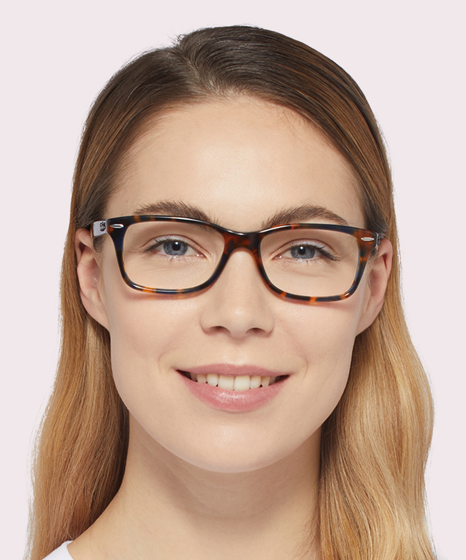RB5428 Optics Yellow & Blue Havana AcetateEyeglass Frames for Women for Glasses Direct
