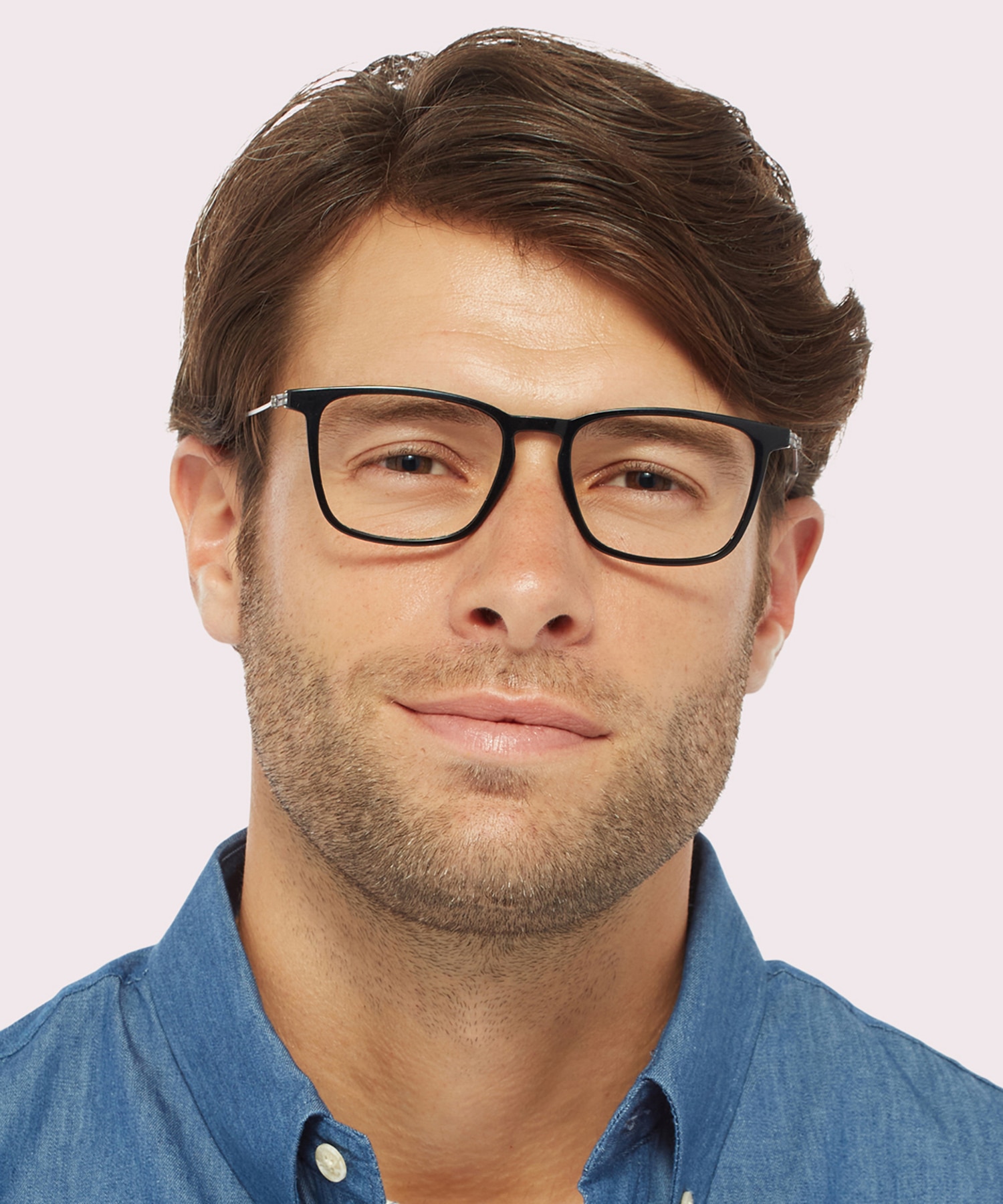 TJ 0061 Black Silver PlasticEyeglass Frames for Men for Glasses Direct