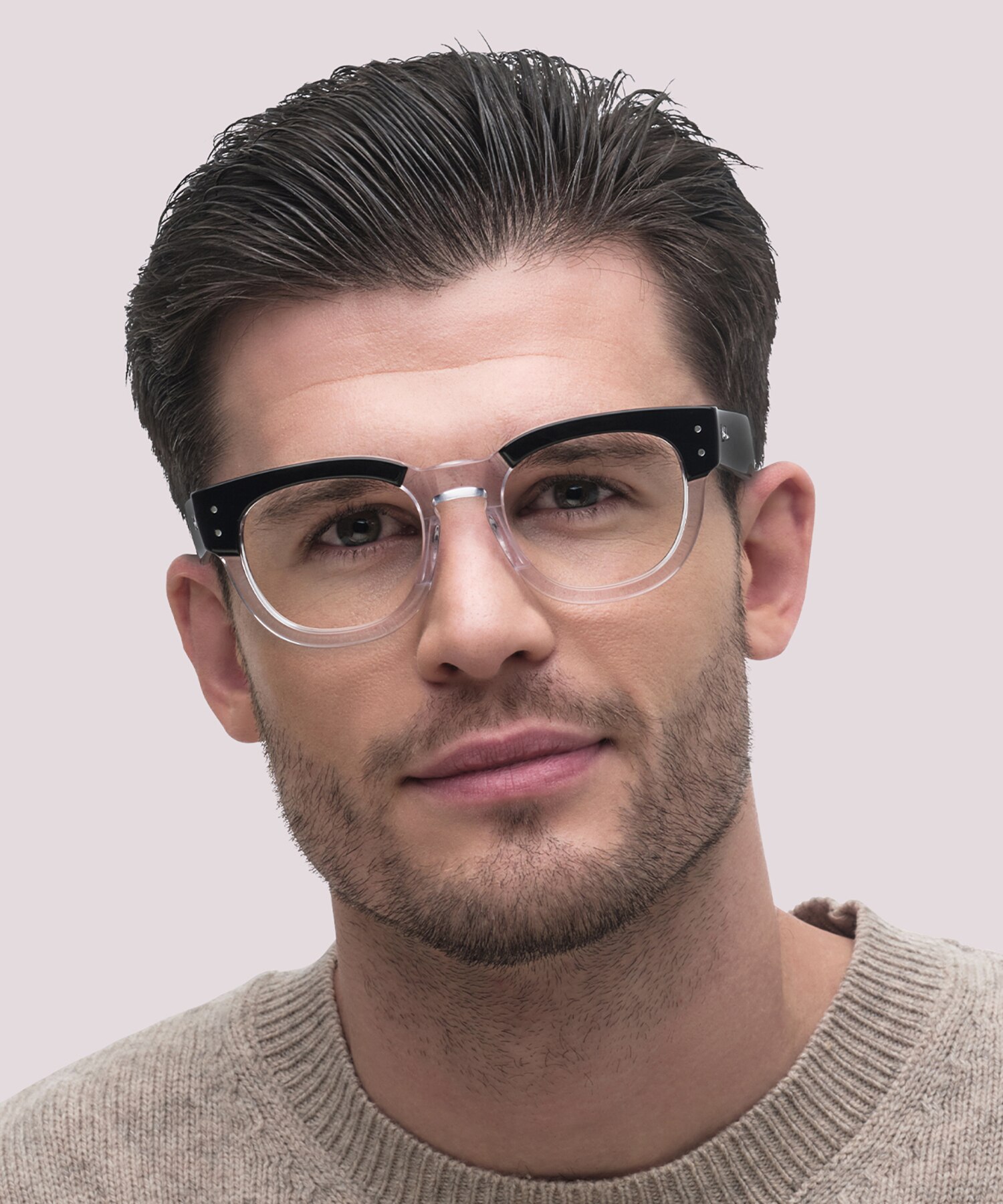 RB0298V Black On Transparent AcetateEyeglass Frames for Men for Glasses Direct