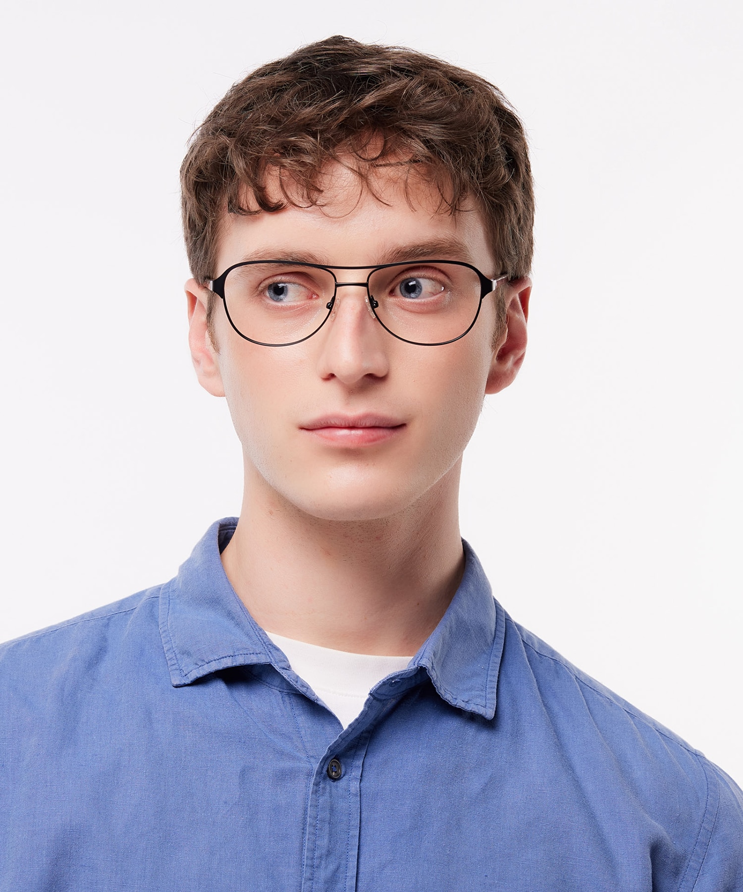 Redford Satin Black & Havana MetalEyeglass Frames for Men for Glasses Direct