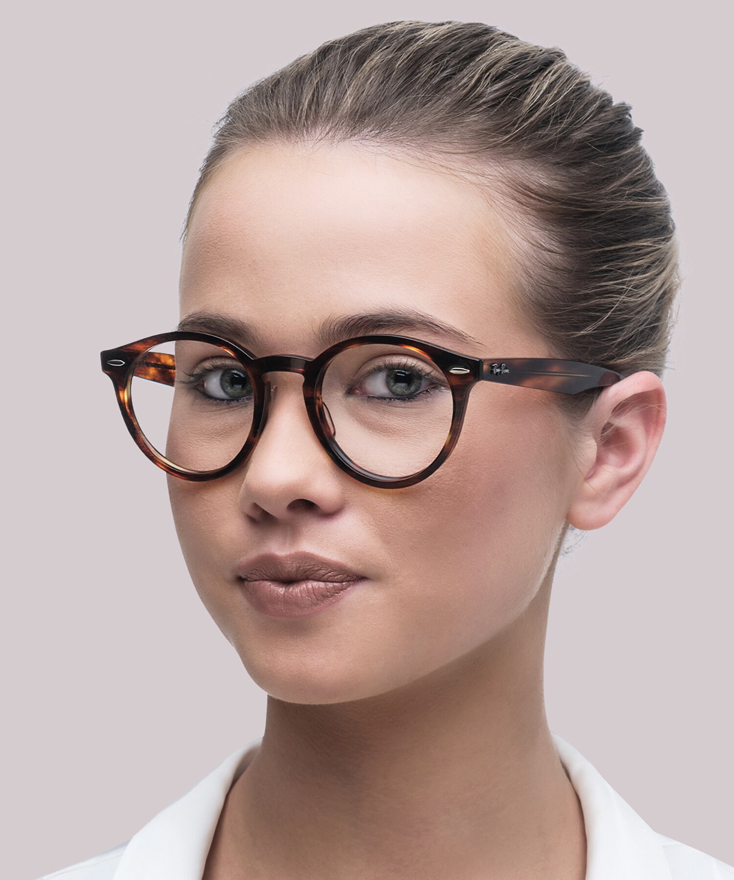 RB7680V Striped Havana AcetateEyeglass Frames for Women for Glasses Direct