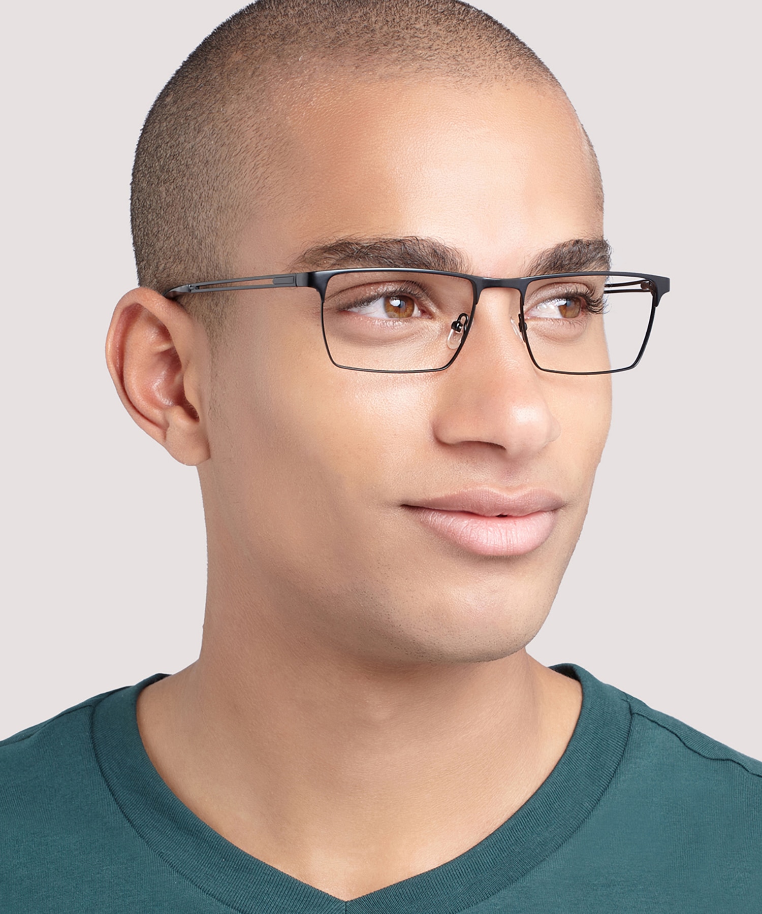 Abraham Matte Black MetalEyeglass Frames for Men for Glasses Direct