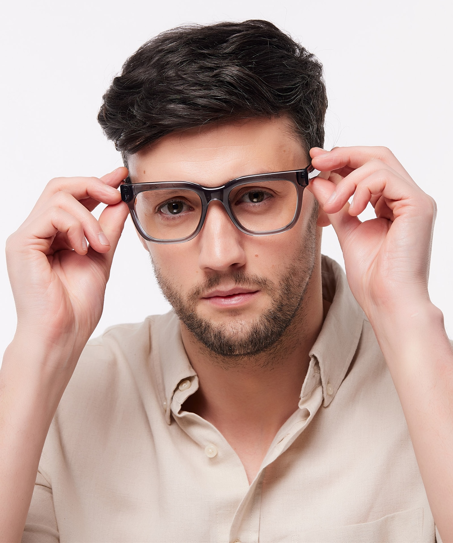 Kami Crystal Grey AcetateSunglass Frames for Men for Glasses Direct