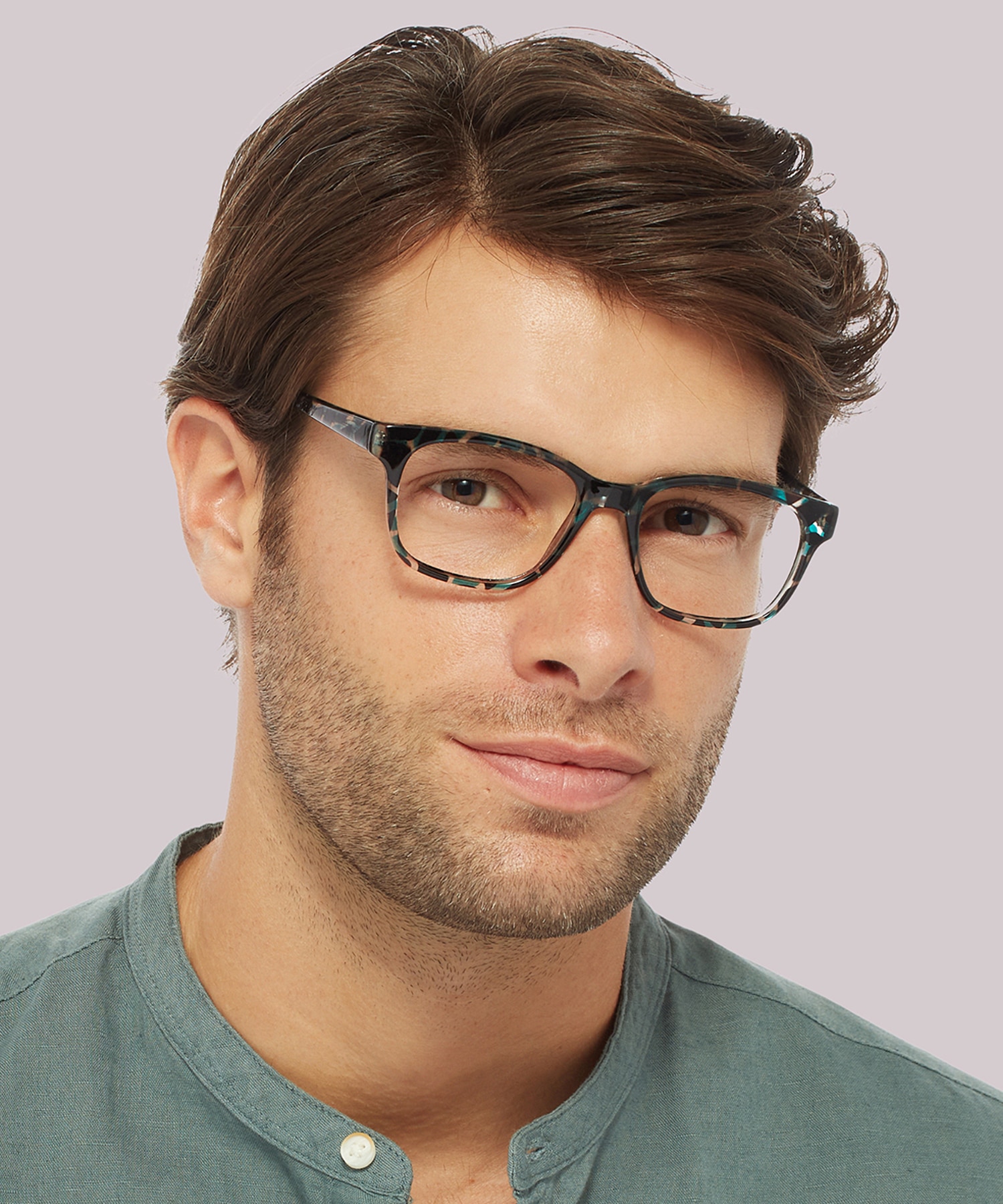 Diallo Blue Pattern PlasticEyeglass Frames for Men for Glasses Direct