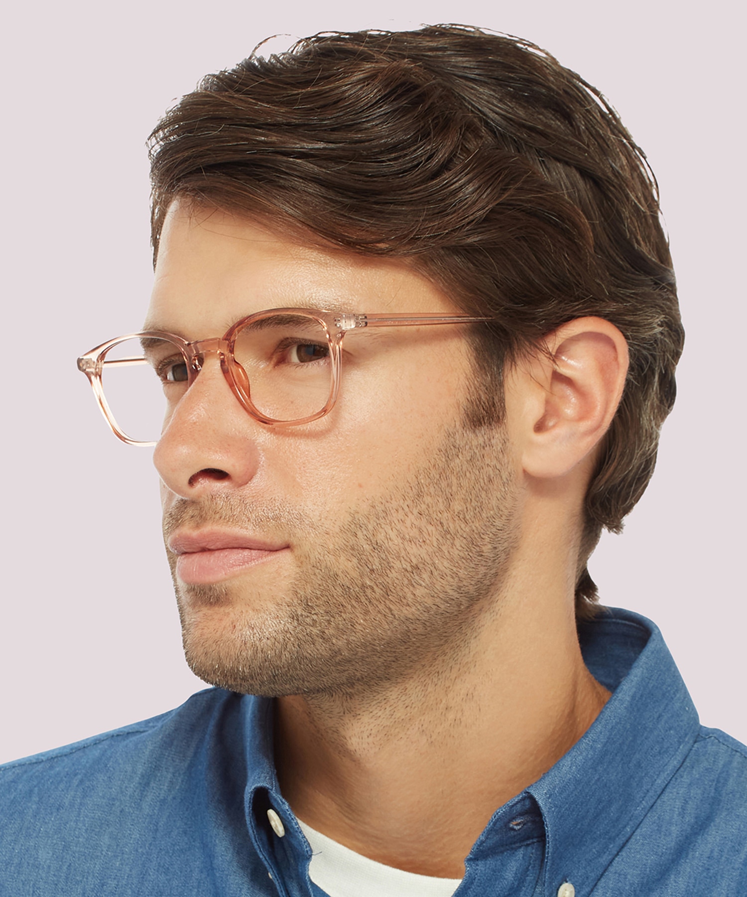 Dax Shiny Crystal Nude PlasticEyeglass Frames for Men for Glasses Direct