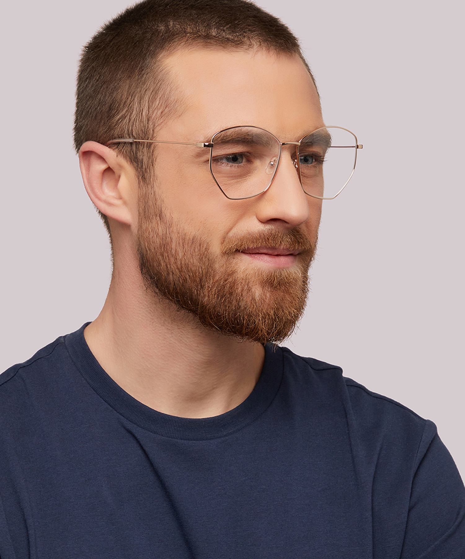 Eliza Shiny Gold MetalEyeglass Frames for Men for Glasses Direct