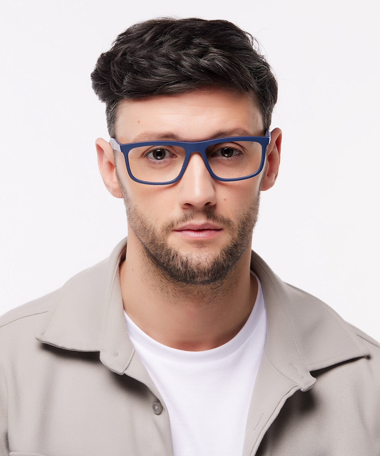 EA3246 Matte Blue PlasticEyeglass Frames for Men for Glasses Direct