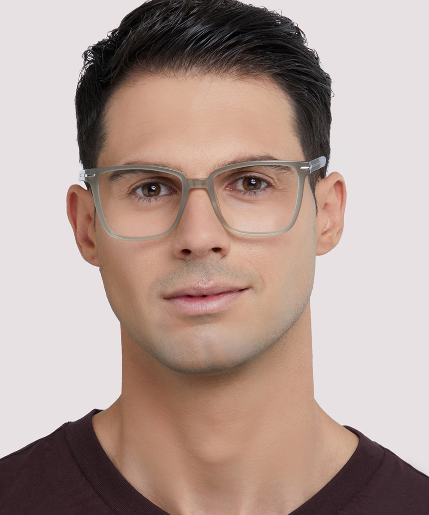 Balham Shiny Grey & Silver AcetateEyeglass Frames for Men for Glasses Direct