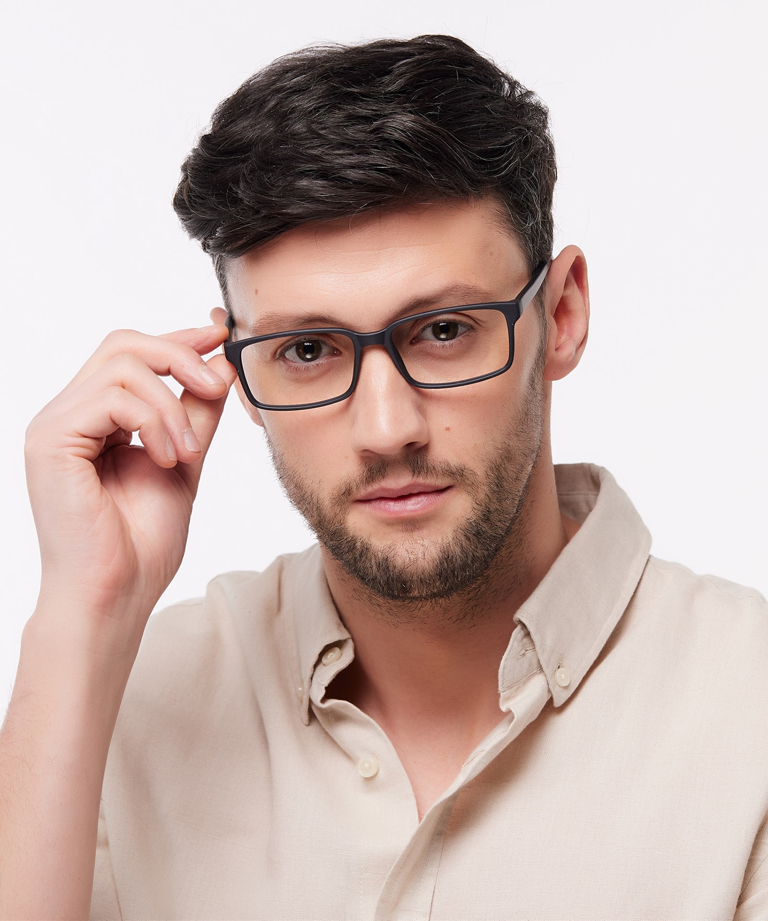 Kabir Matte Black PlasticEyeglass Frames for Men for Glasses Direct