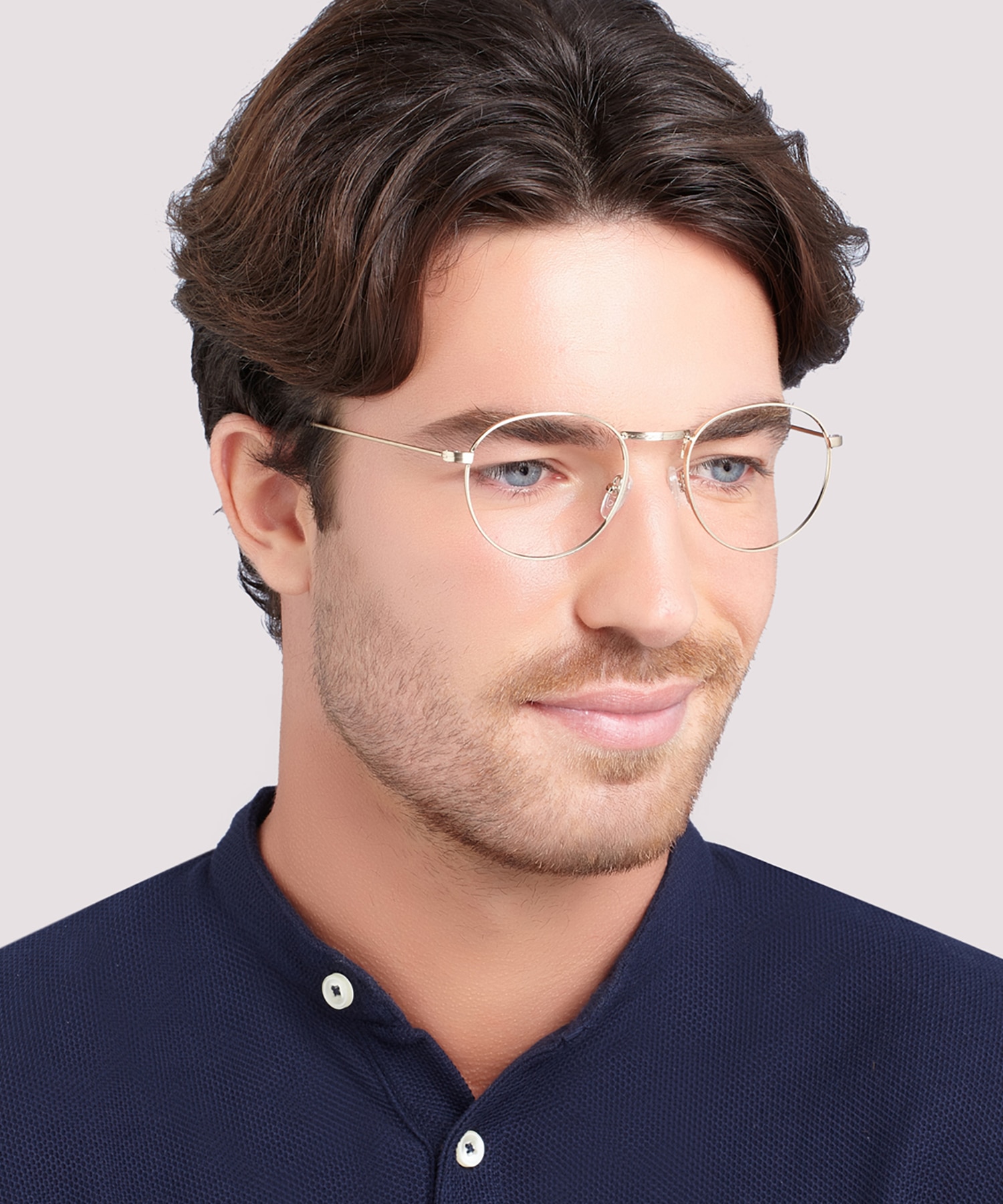 Camden Satin Gold MetalEyeglass Frames for Men for Glasses Direct